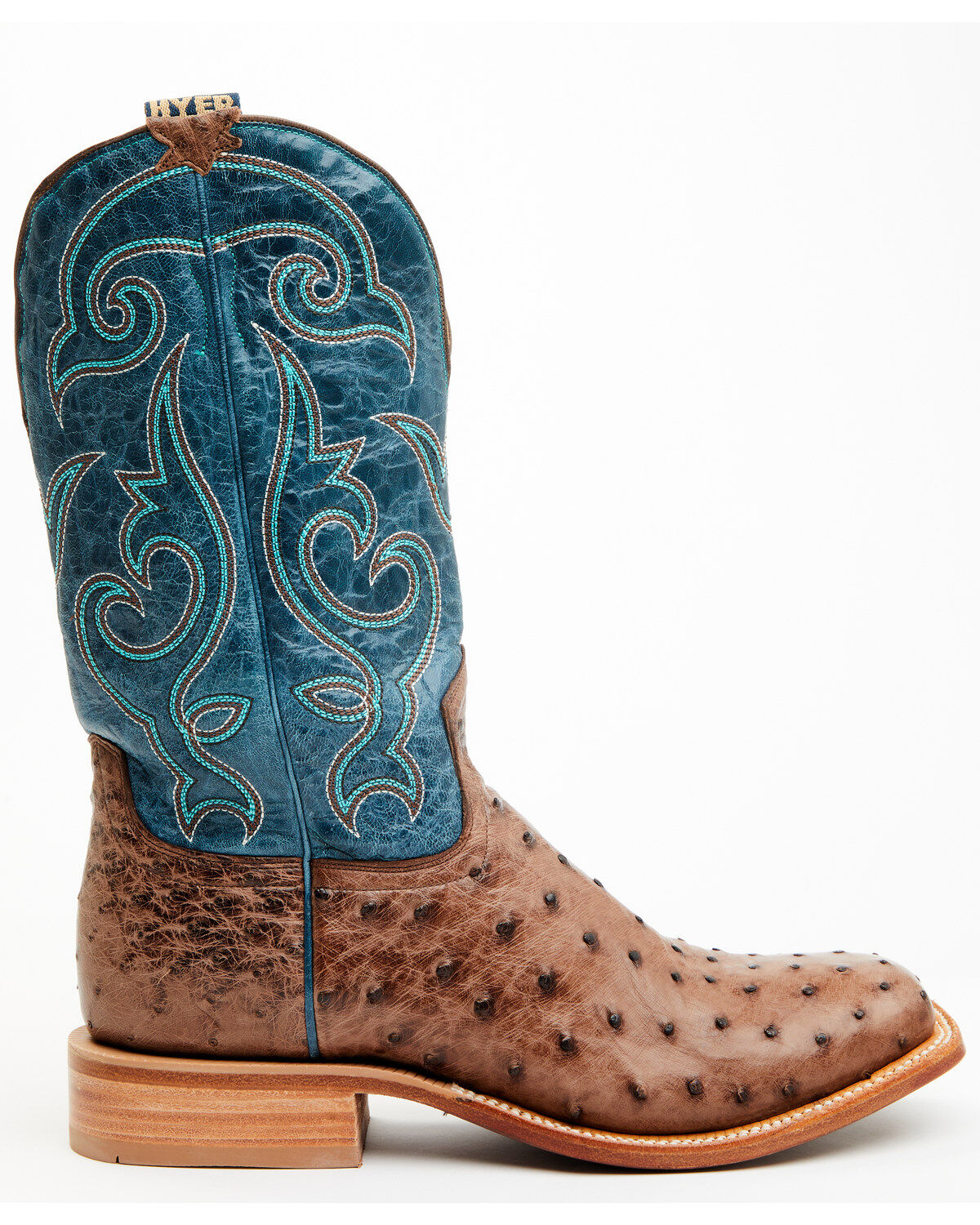 Hyer Men's Jetmore Exotic Ostrich Western Boots - Broad Square Toe