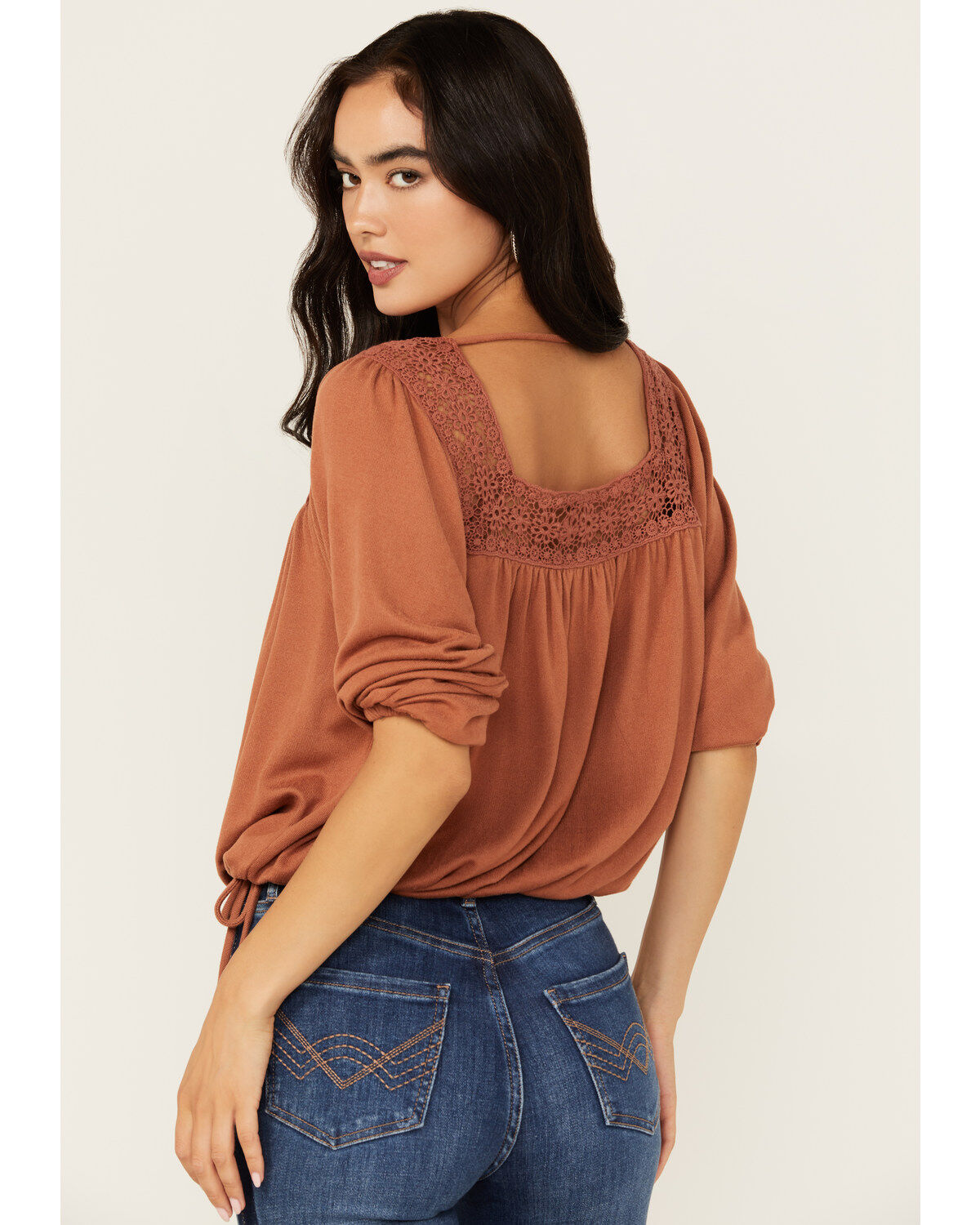 Wild Moss Women's Crochet Trim Top