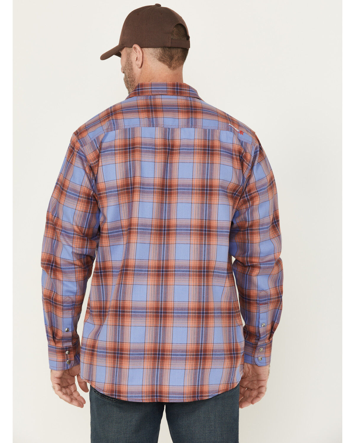 Ariat Men's FR Melrose Plaid Print Long Sleeve Snap Work Shirt