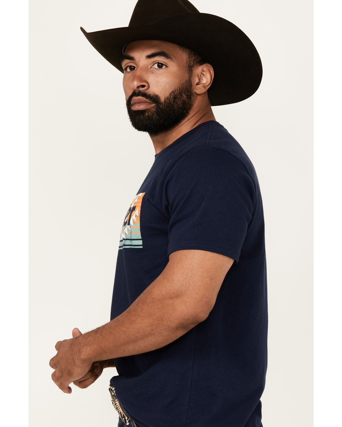 Wrangler Men's Boot Barn Exclusive Southwestern Box Logo Short Sleeve Graphic T-Shirt