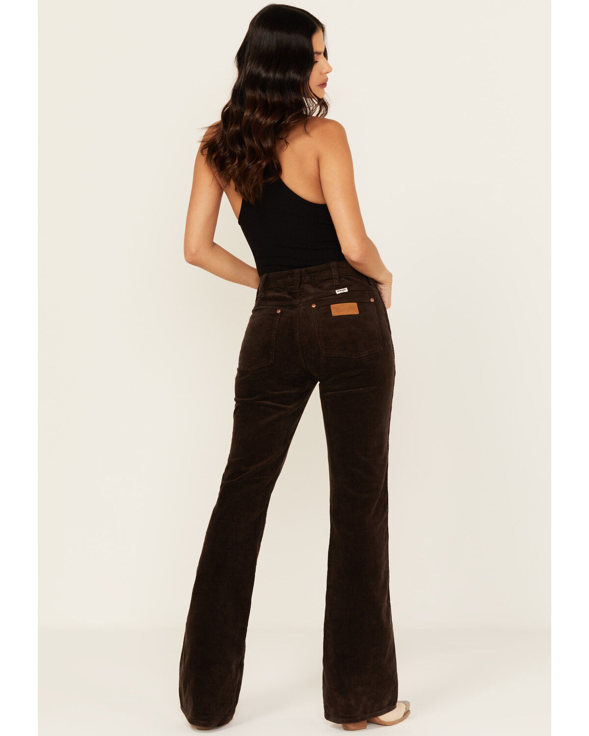 Wrangler Women's Mole Corduroy Westward Mid Rise Bootcut Stretch Denim Jeans