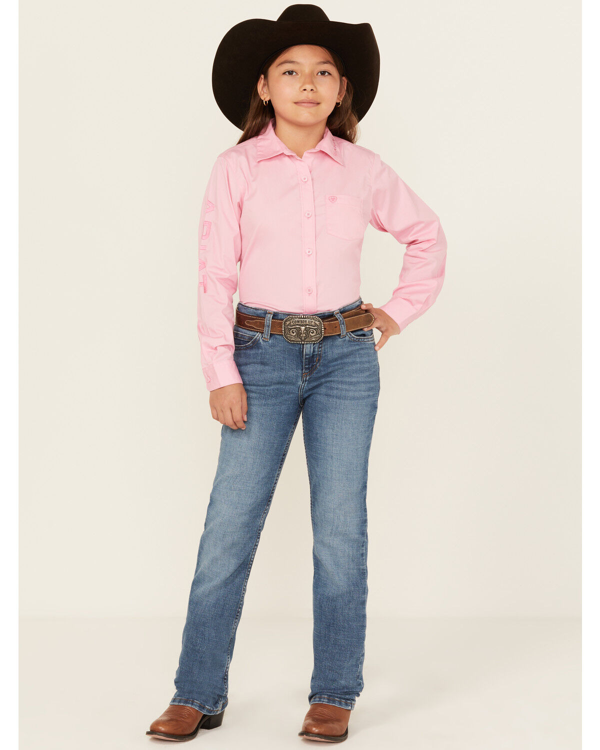 Wrangler Girls' Light Wash Bootcut Stretch Denim Jeans