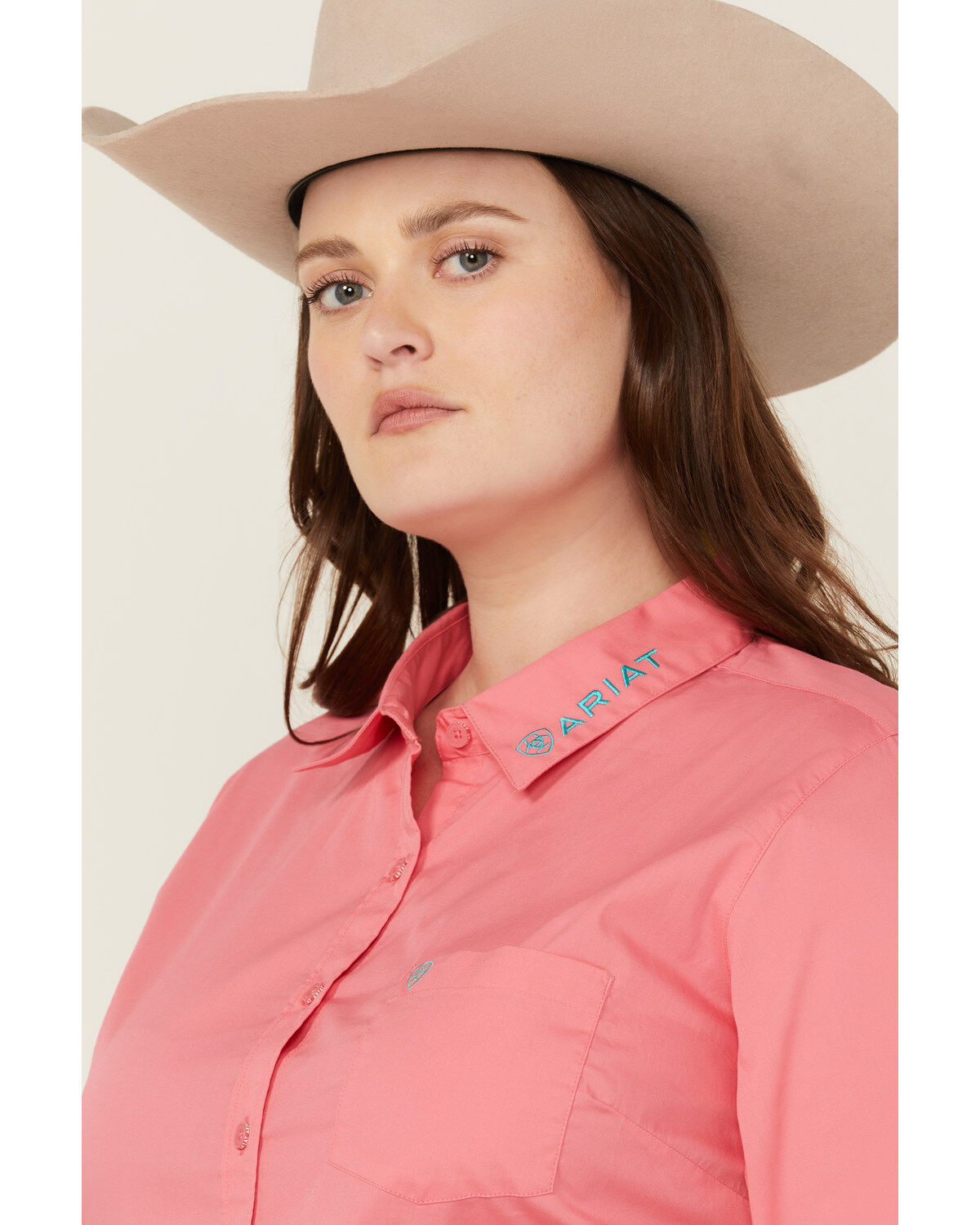 Ariat Women's Team Kirby Wrinkle Resistant Long Sleeve Button-Down Stretch Western Shirt - Plus