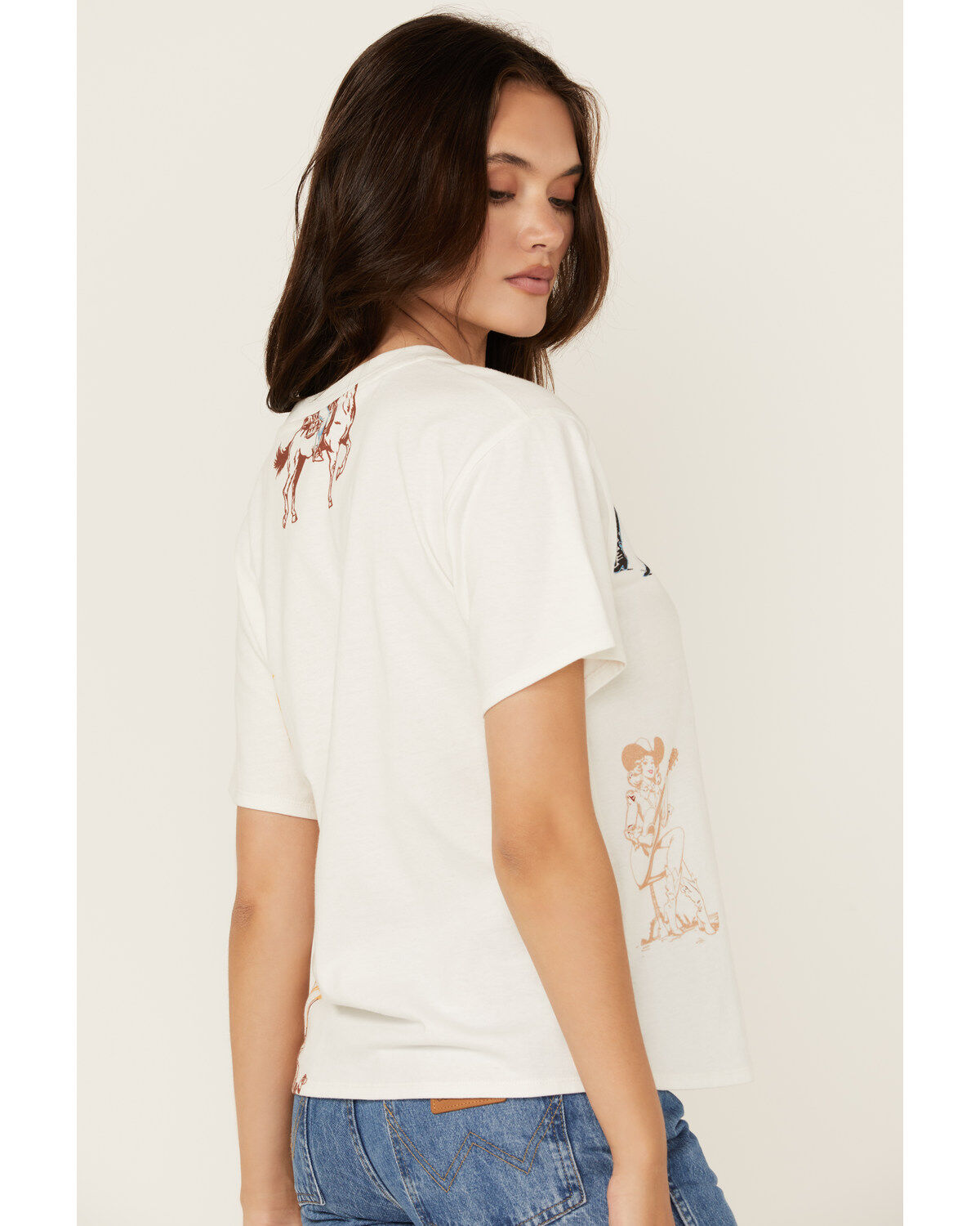 Blue B Women's Western Motif Short Sleeve Graphic Tee