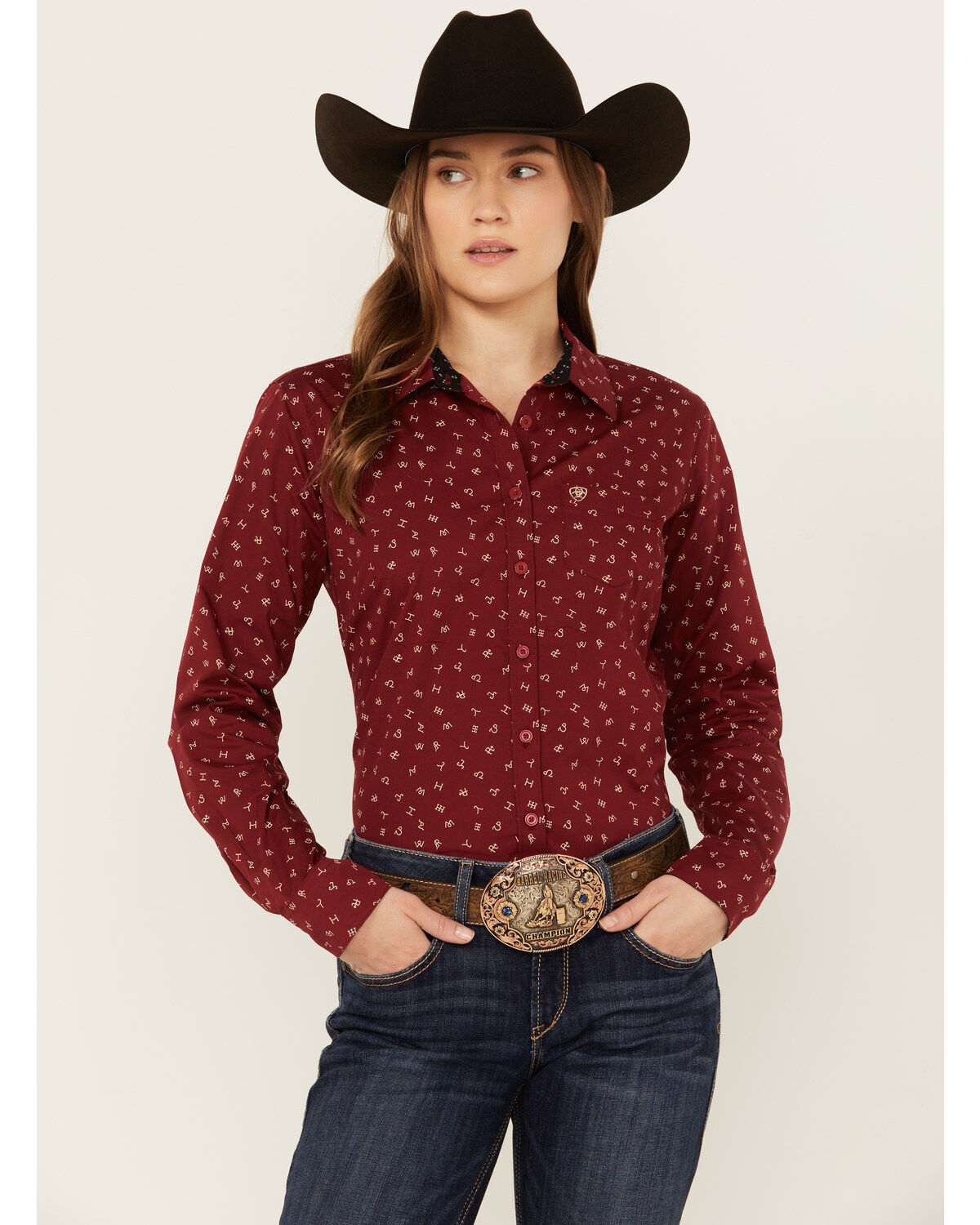 Ariat Women's Conversation Print Long Sleeve Button-Down Western Shirt