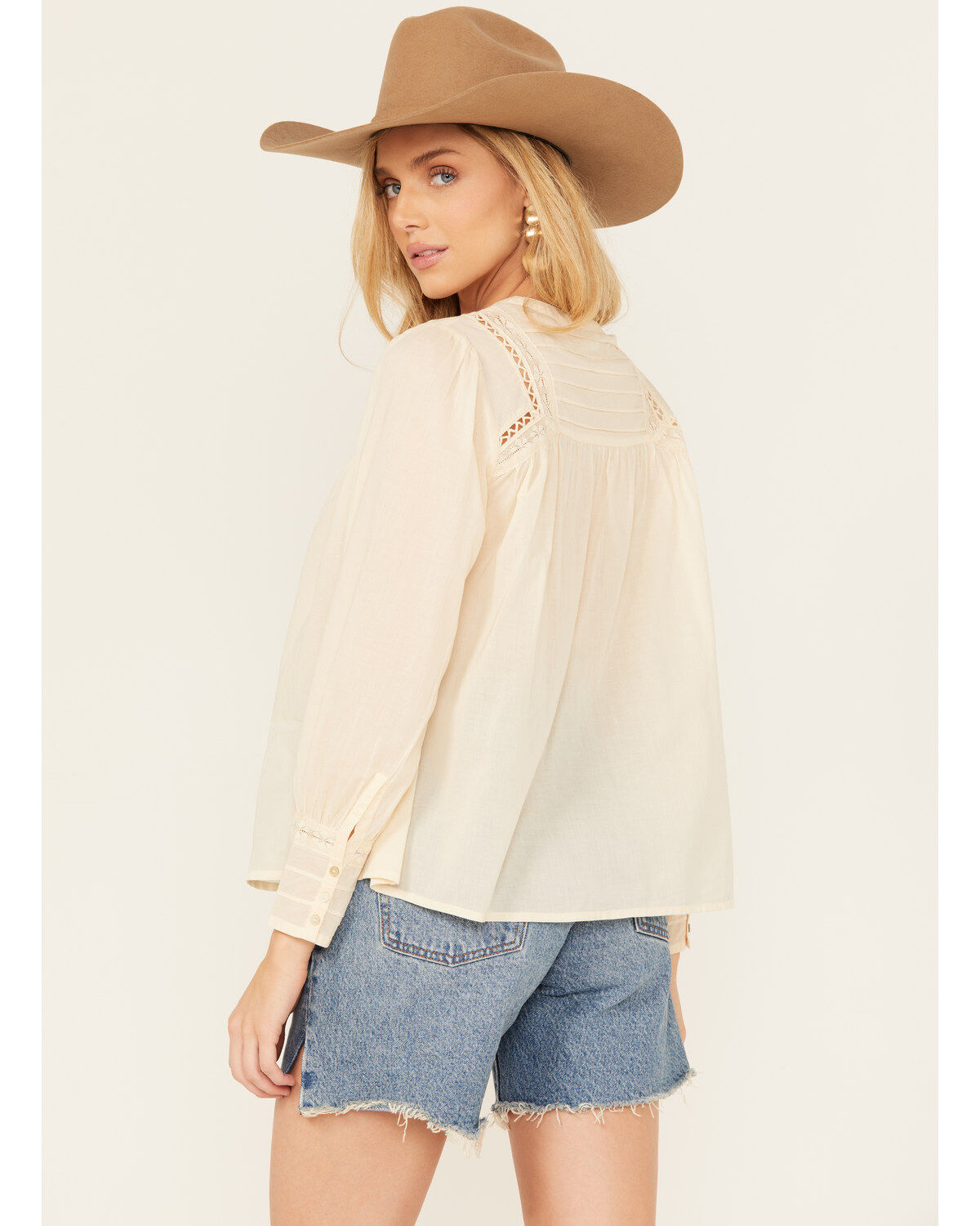 Bila Women's Long Sleeve Embroidered Peasant Top