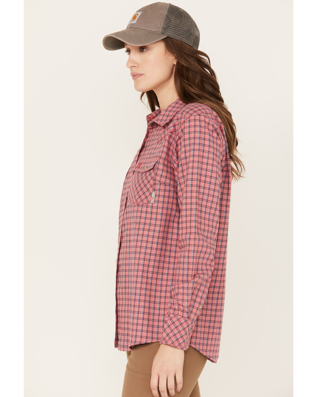 Ariat Women's Fire Resistant Plaid Print Long Sleeve Button Down Work Shirt