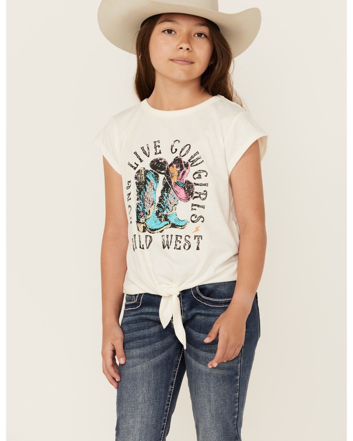 Rock & Roll Denim Girls' Long Live Short Sleeve Graphic Tee