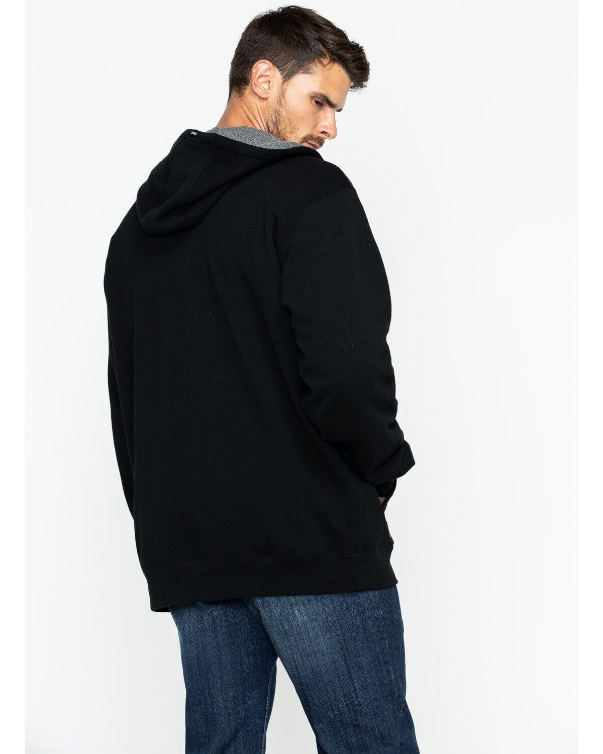 HawX™ Men's Black Zip-Front Thermal Lined Hooded Jacket - Big