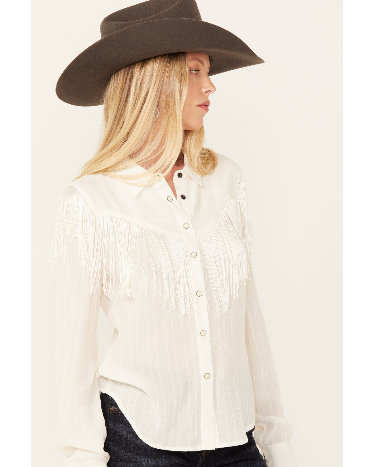 Idyllwind Women's Etta Fringe Western Yoke Long Sleeve Snap Shirt