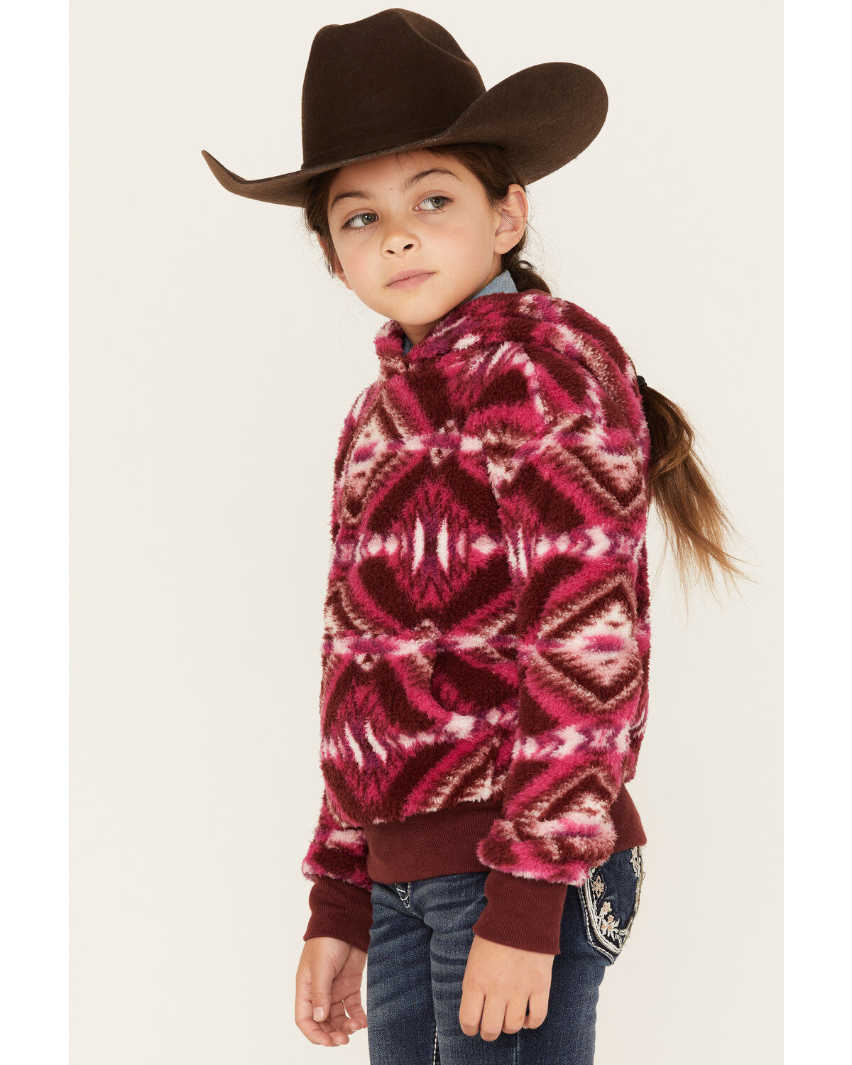 Shyanne Girls' Southwestern Print Fleece Hoodie