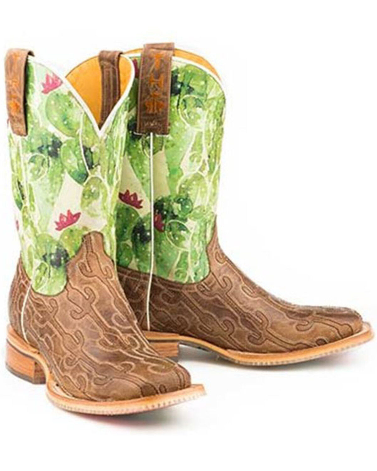 Tin Haul Women's Cacstitch Western Boots - Broad Square Toe