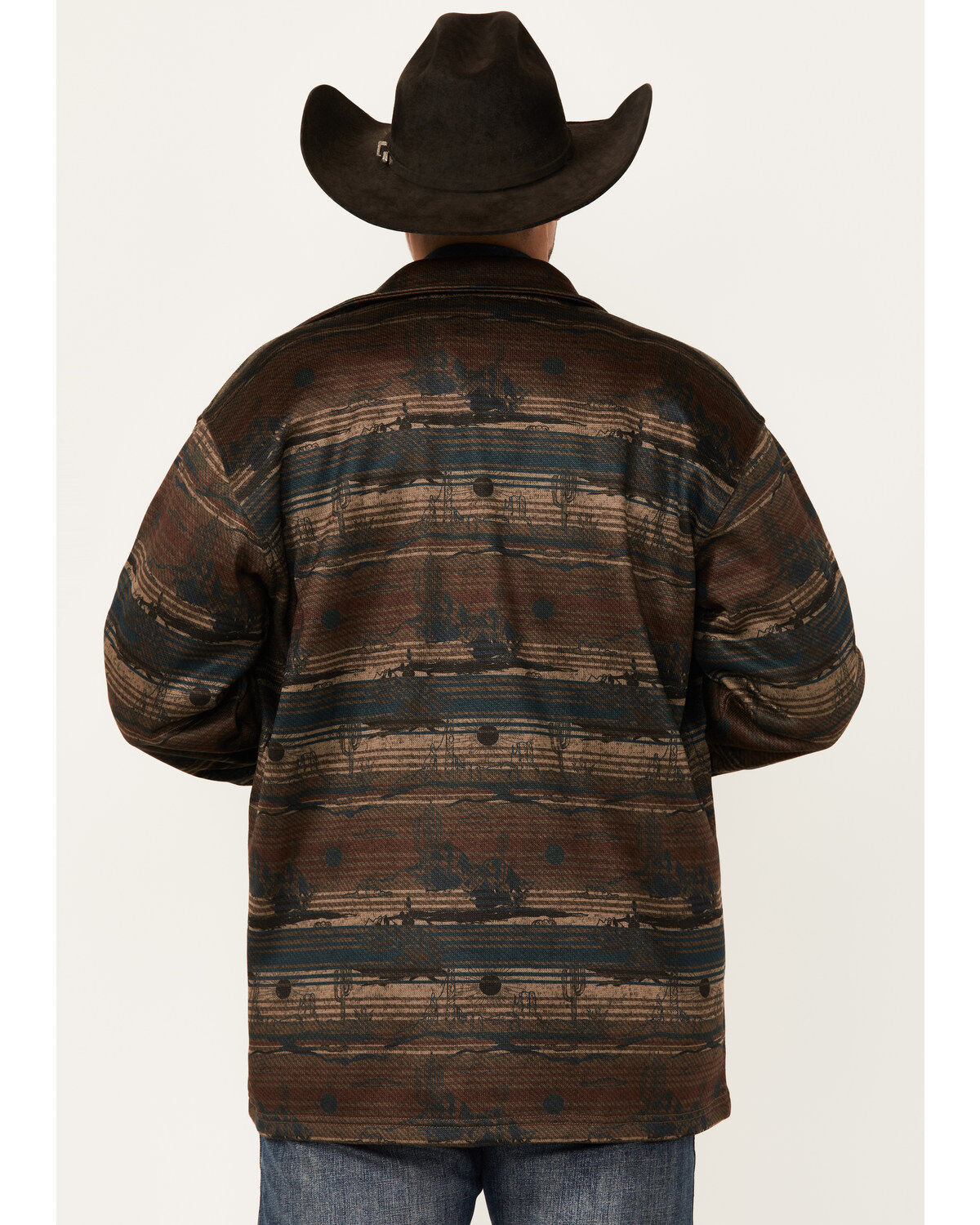 Ariat Men's Caldwell Desert Striped Print Long Sleeve Button-Down Shacket