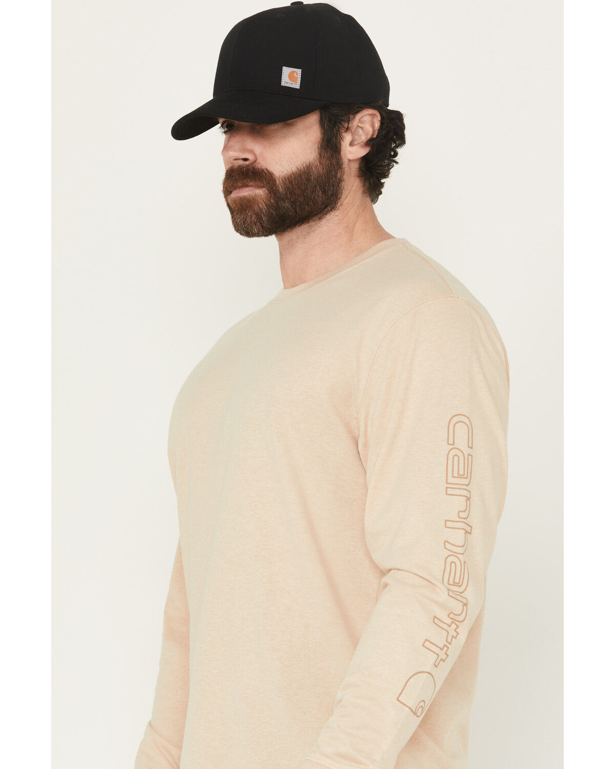 Carhartt Men's Loose Fit Heavyweight Logo Long Sleeve Graphic Work T-Shirt