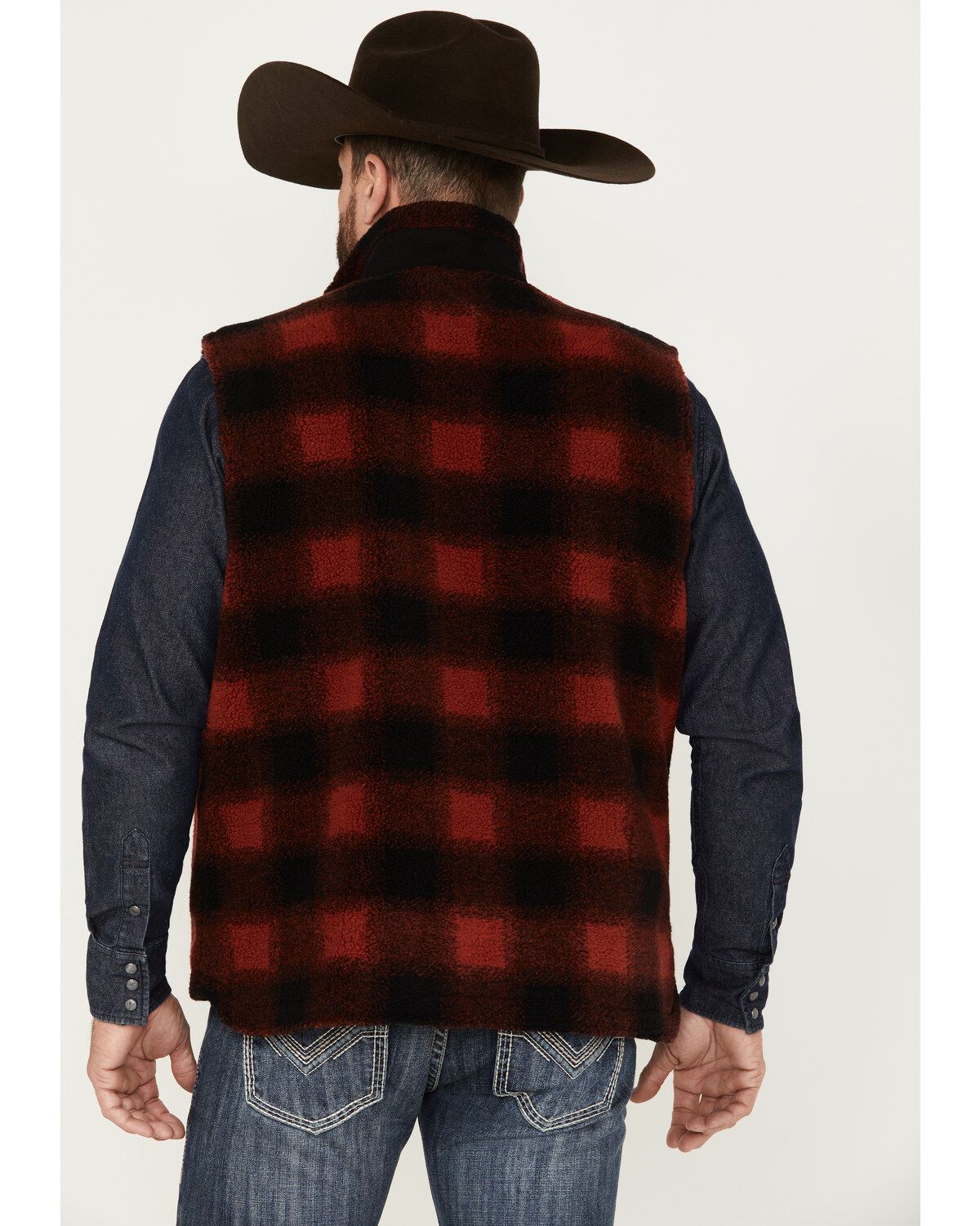 Pendleton Men's Ridgeline Buffalo Checker Fleece Vest