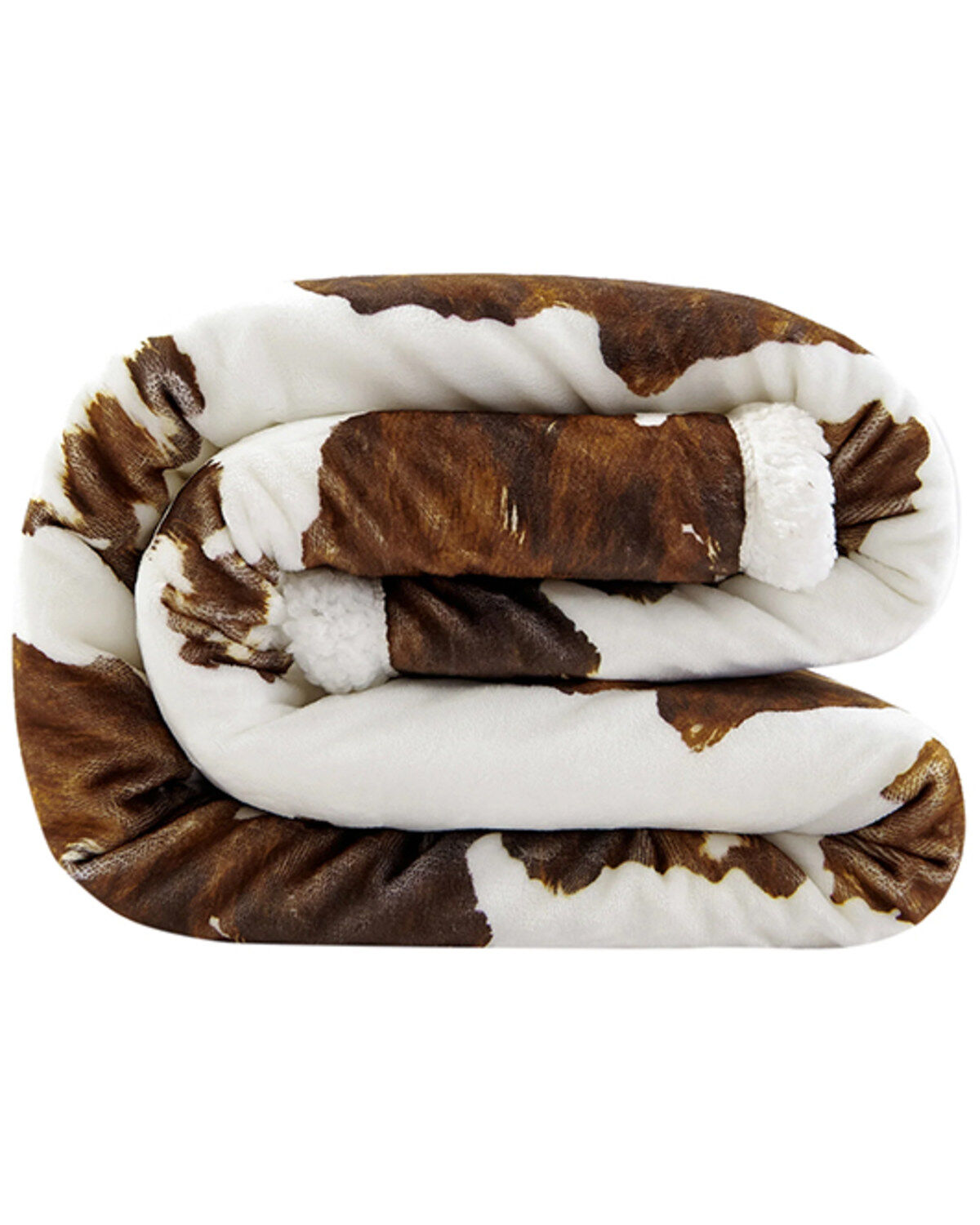 HiEnd Accents Elsa Cowhide Campfire Sherpa Throw