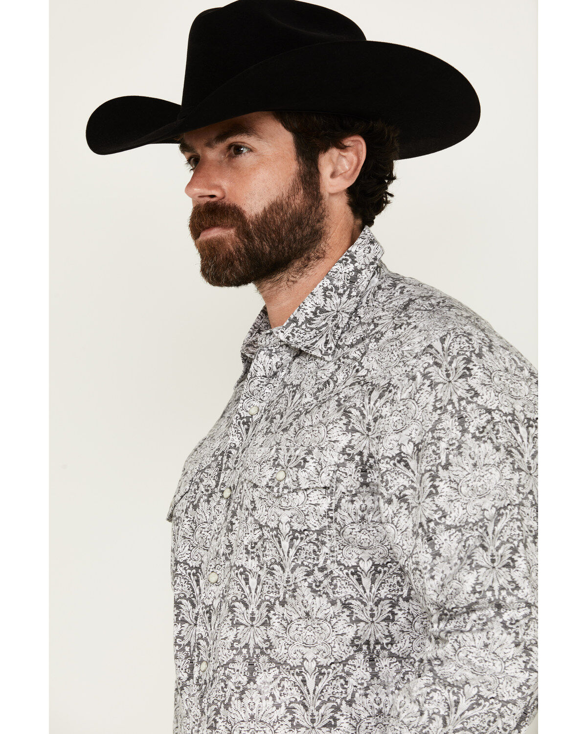 Wrangler Retro Men's Premium Floral Print Long Sleeve Snap Western Shirt