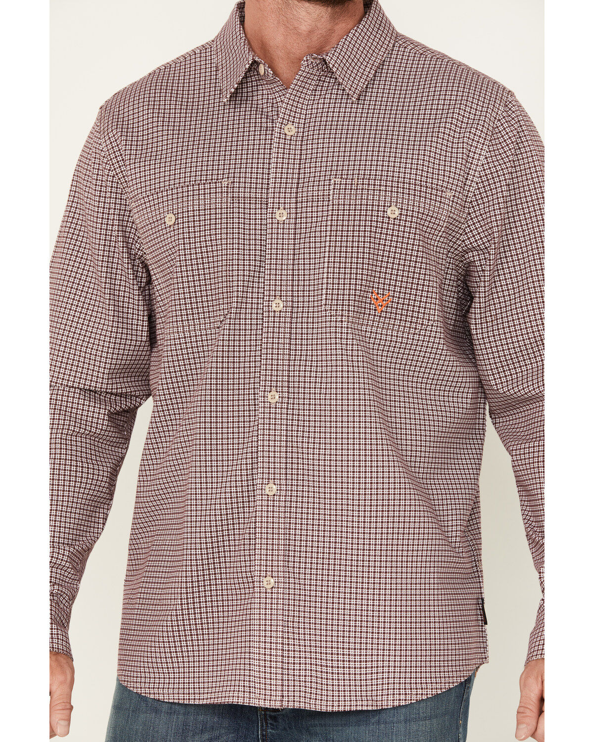 Hawx Men's FR Lightweight Printed Long Sleeve Button-Down Stretch Work Shirt