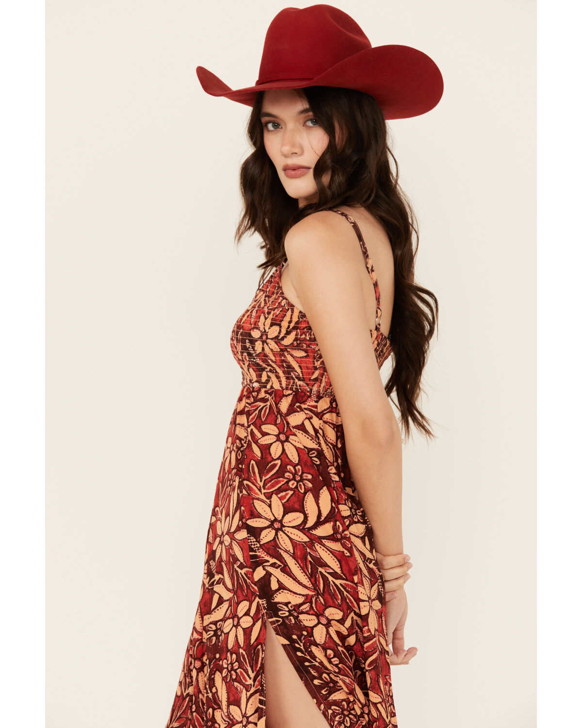 Angie Women's Floral Print Sleeveless Maxi Dress
