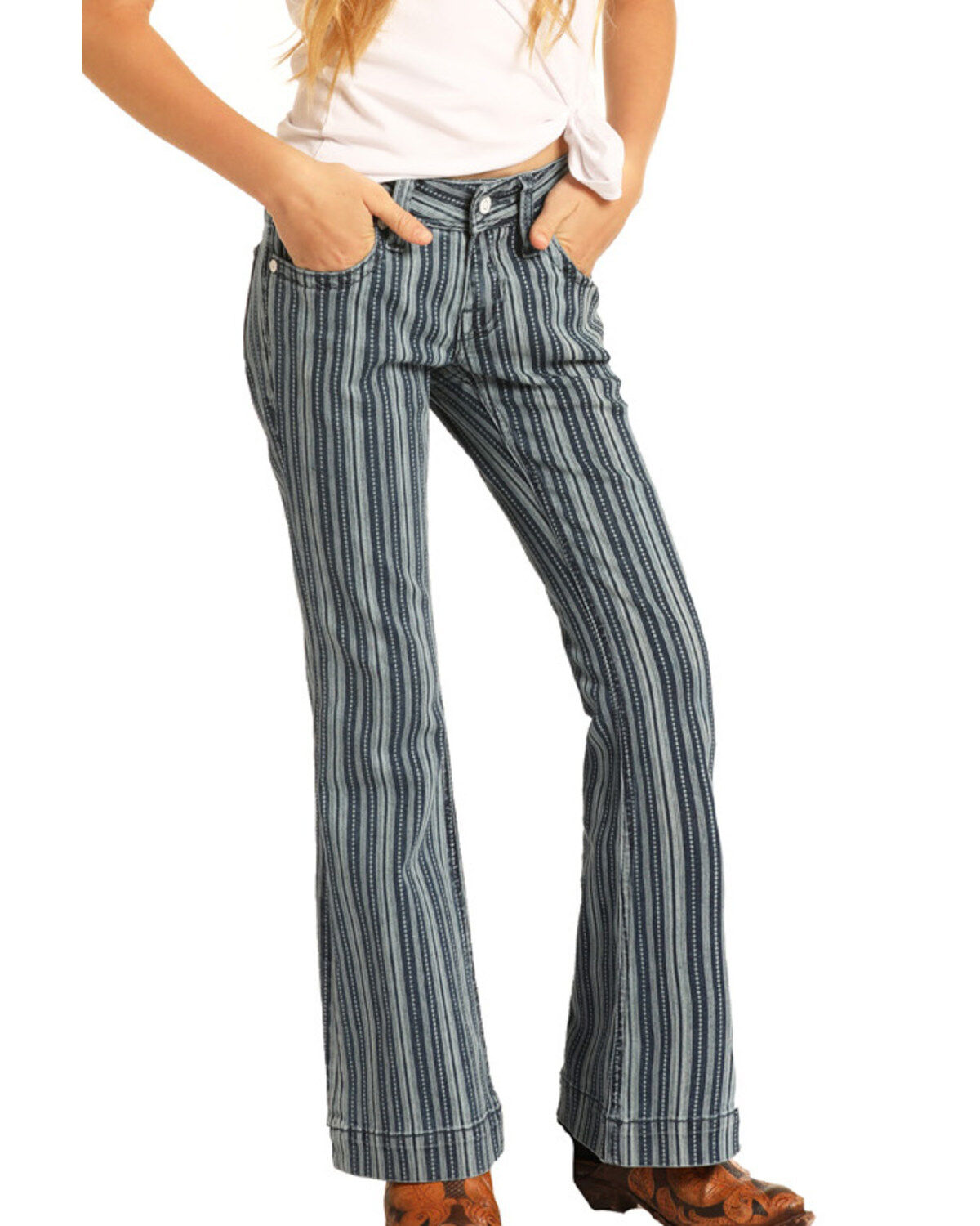 Rock & Roll Denim Girls' Striped Trousers