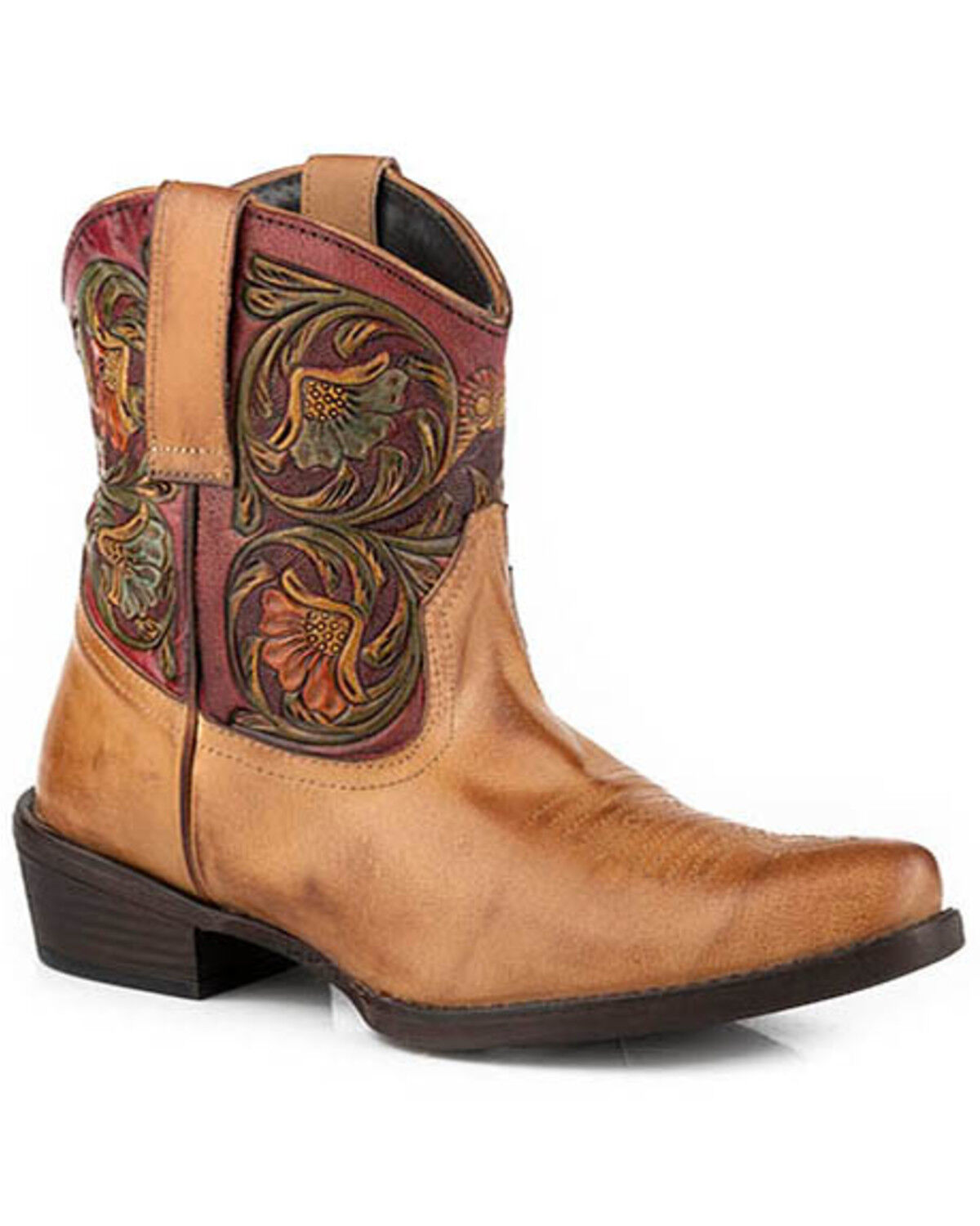 Roper Women's Dusty Tooled Western Booties - Snip Toe