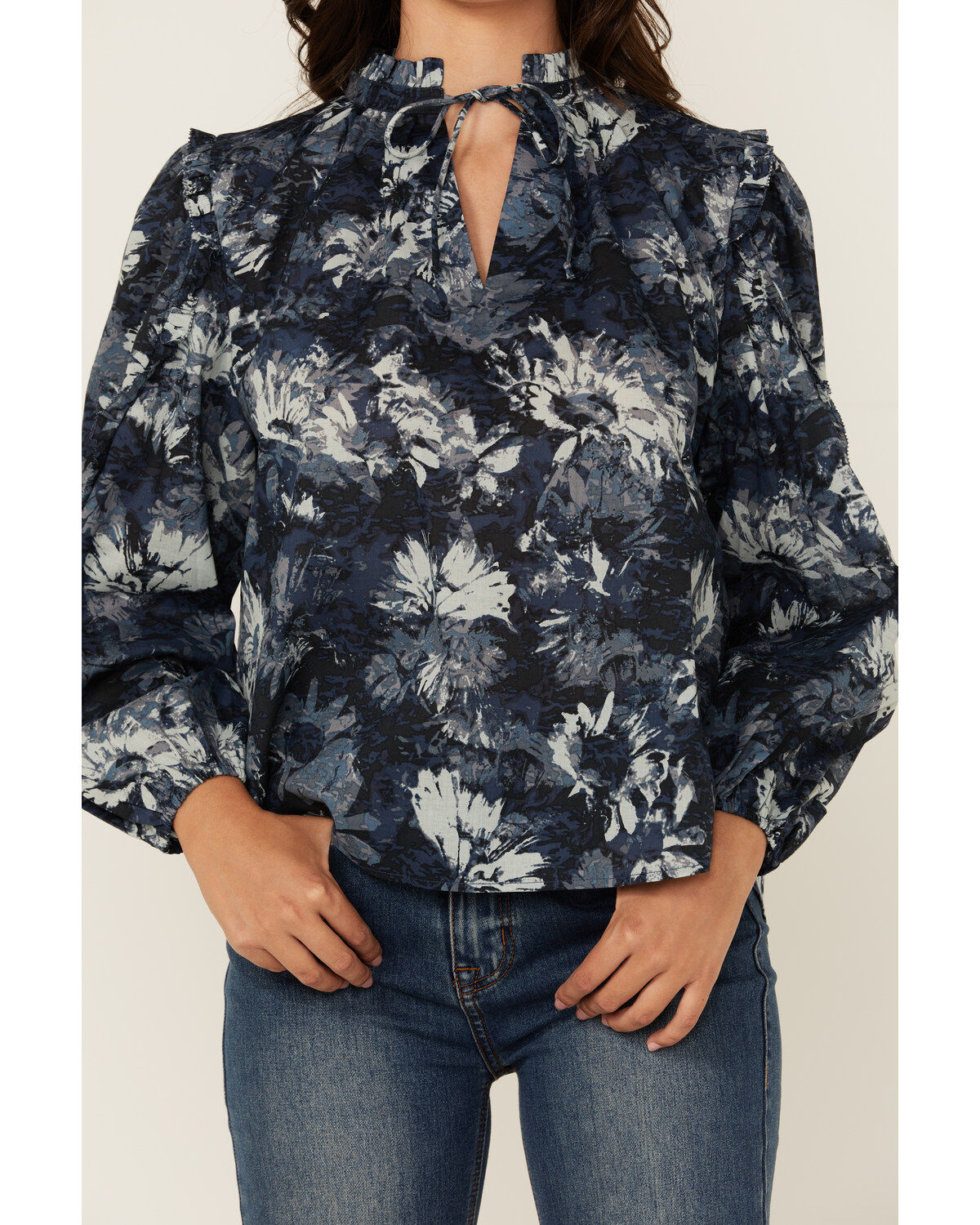 Revel Women's Floral Print 3/4 Sleeve Top