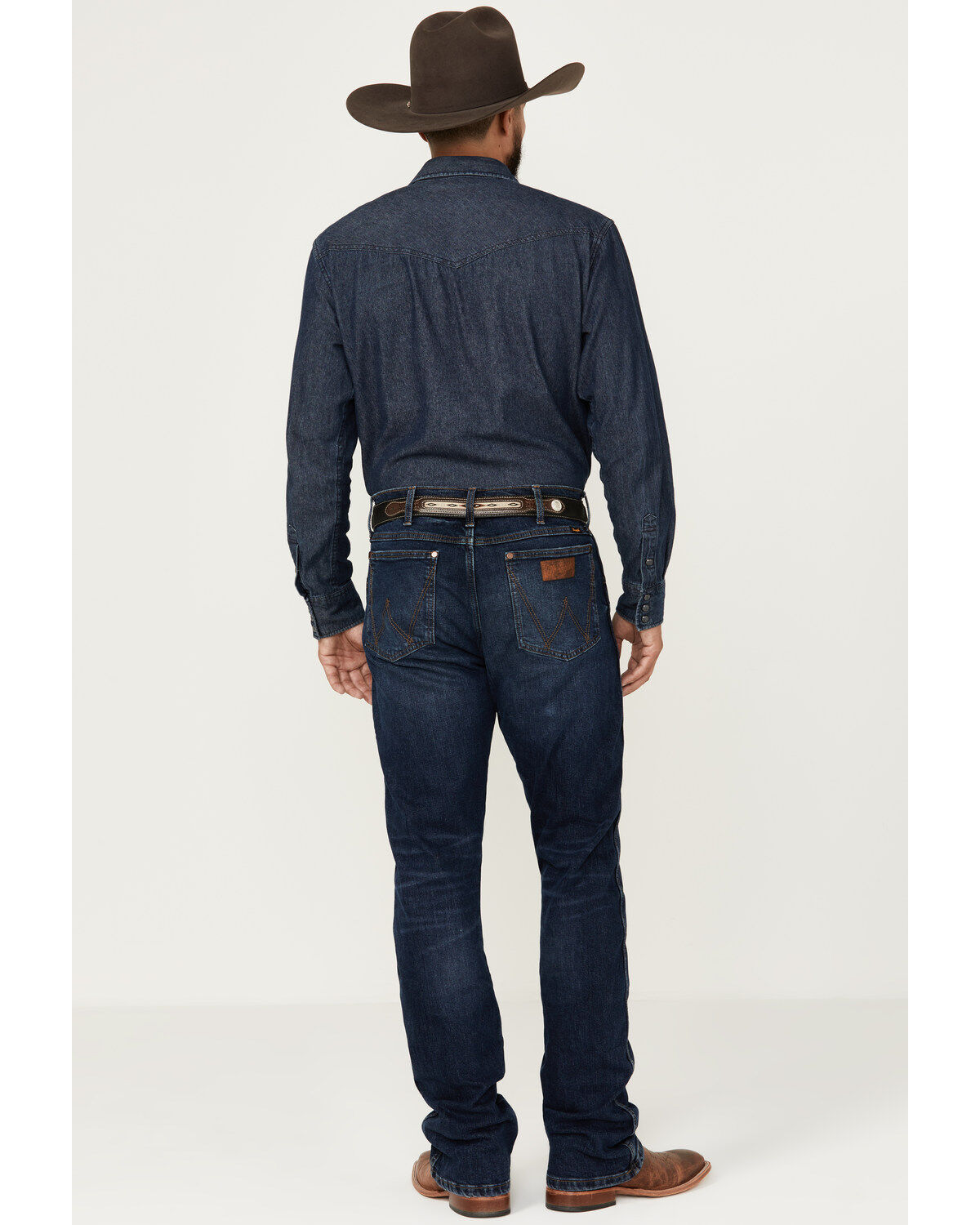 Wrangler Retro Men's Fenholloway Dark Wash Slim Bootcut Stretch Premium Green Jeans