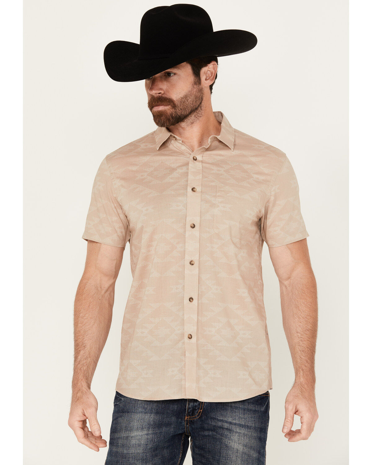 Pendleton Men's Shoreline Tonal Multicolor Print Short Sleeve Button-Down Shirt