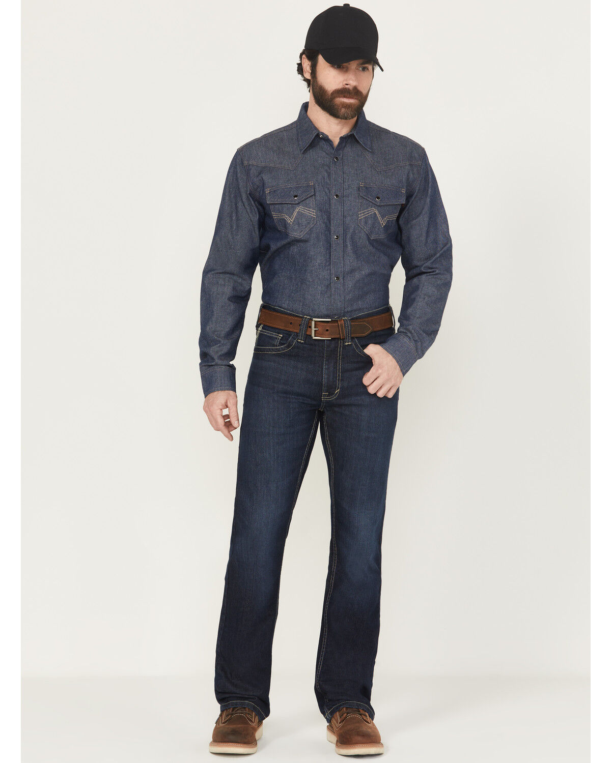 Cody James Men's FR Dark Wash Slim Bootcut Stretch Denim Work Jeans