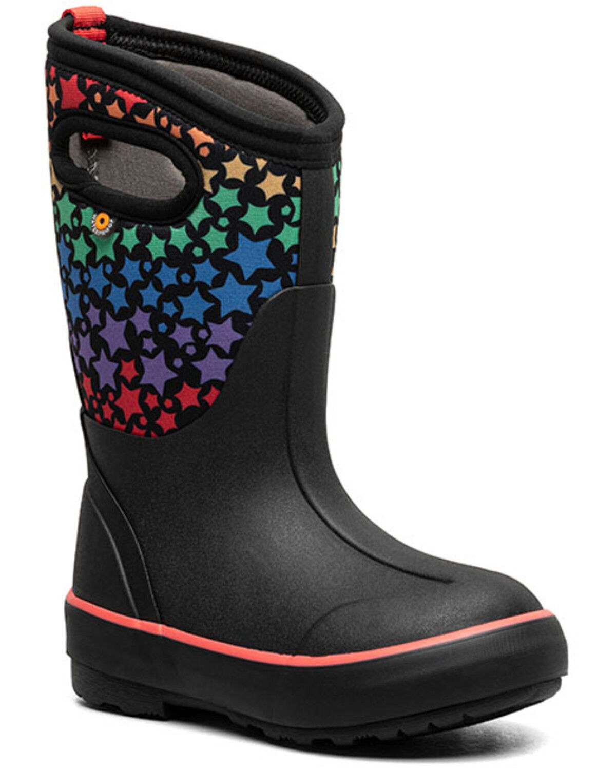 Bogs Girls' Classic II Rainbow Stars Waterproof Boots - Round Toe