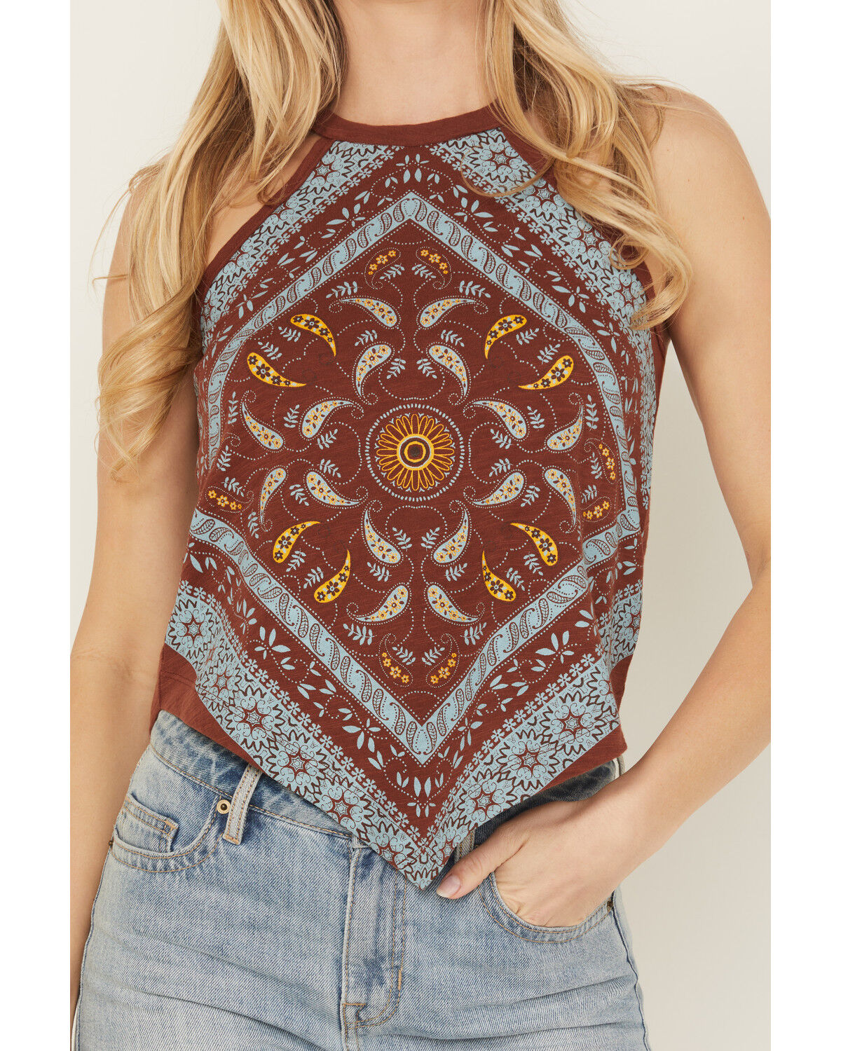 Shyanne Women's Bandana Print Halter Tank