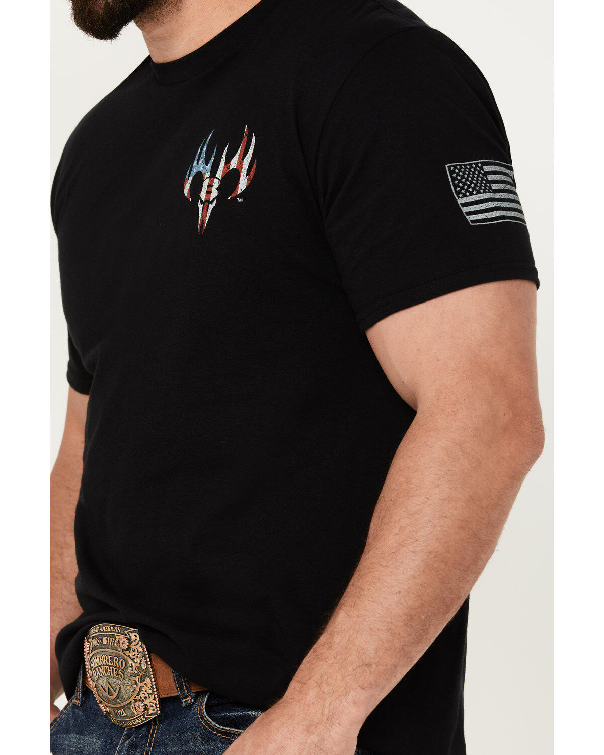 Buck Wear Men's Family First Short Sleeve Graphic T-Shirt