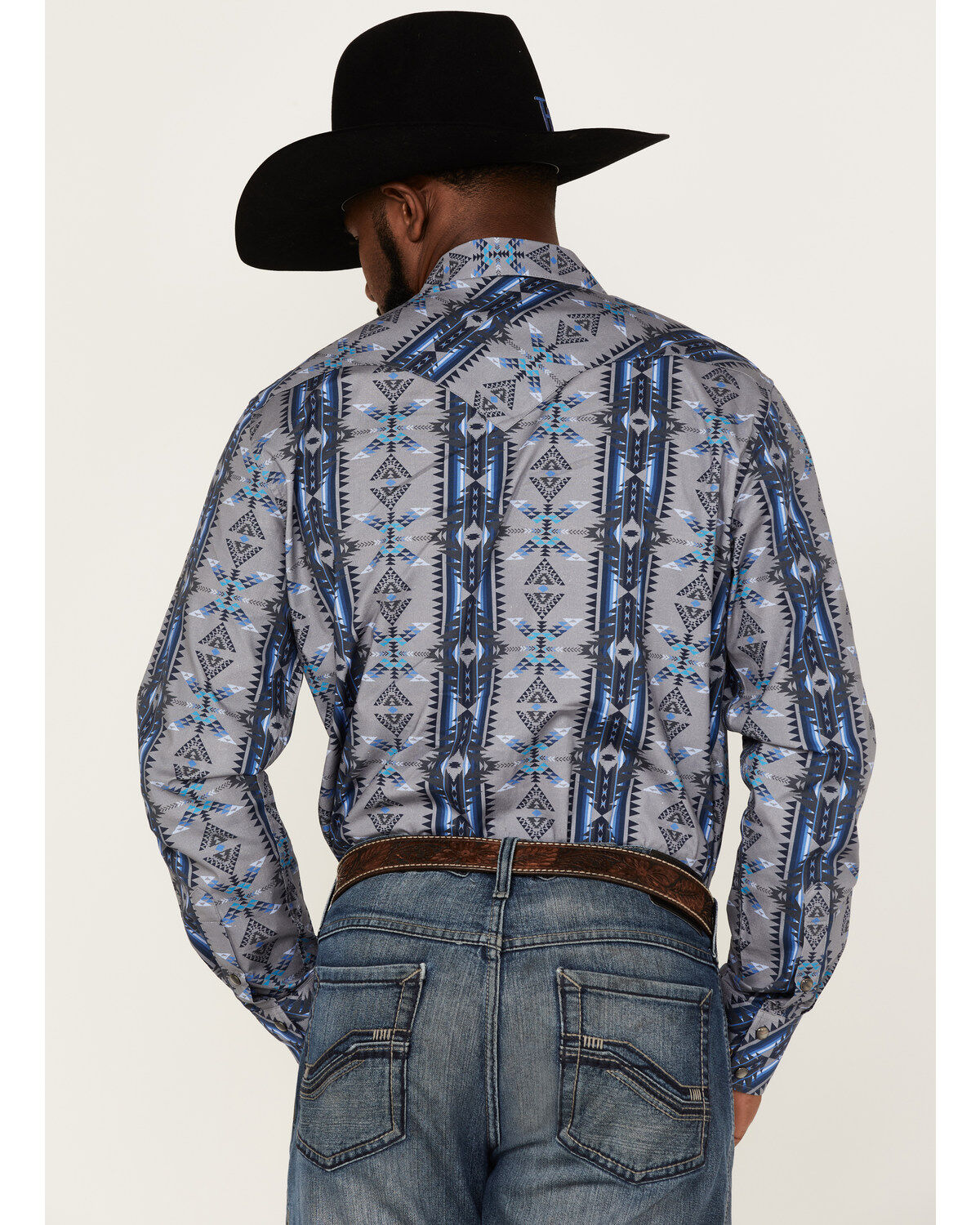 Rock & Roll Denim Men's Vertical Southwestern Stripe Long Sleeve Snap Western Shirt