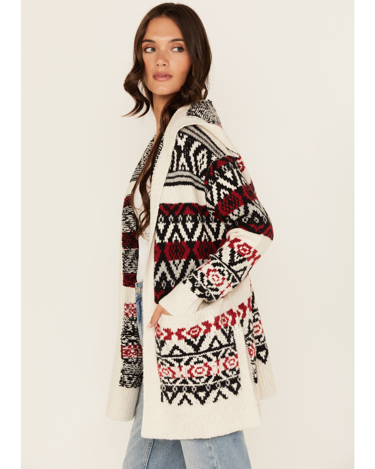 Cleo + Wolf Women's Carmen Southwestern Print Hooded Cardigan