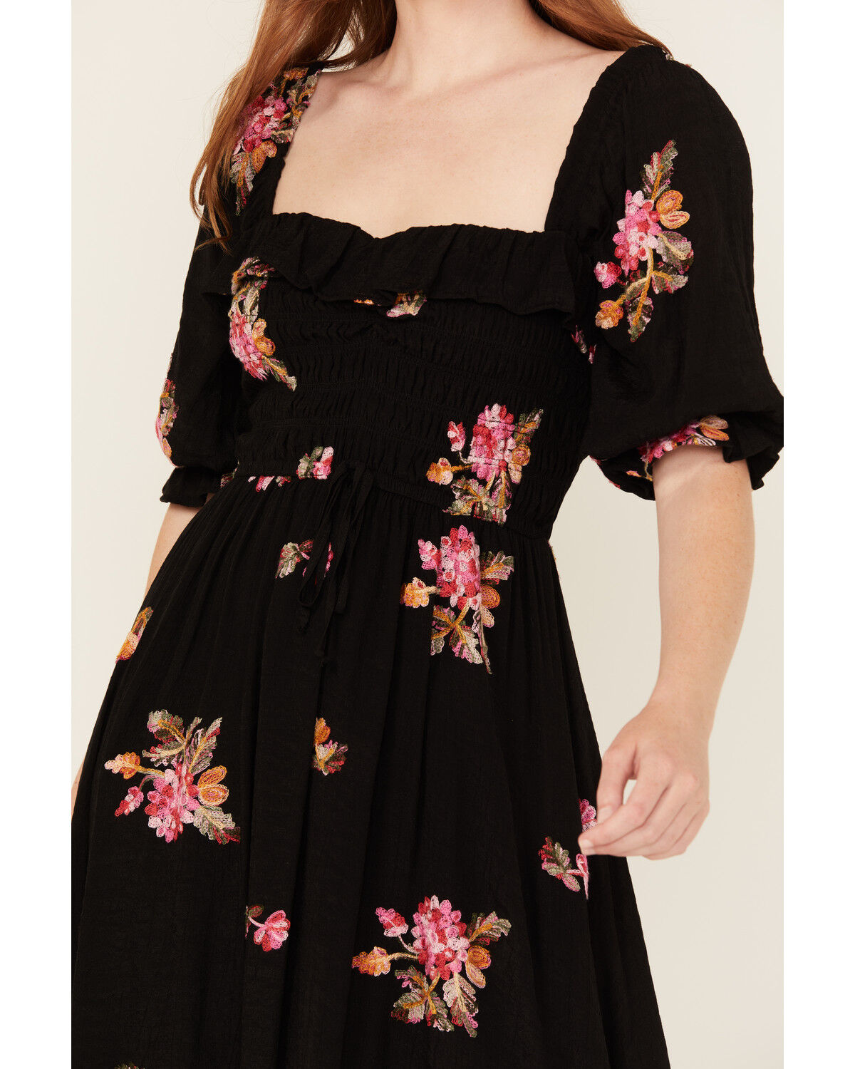 Wild Moss Women's Floral Embroidered Midi Dress