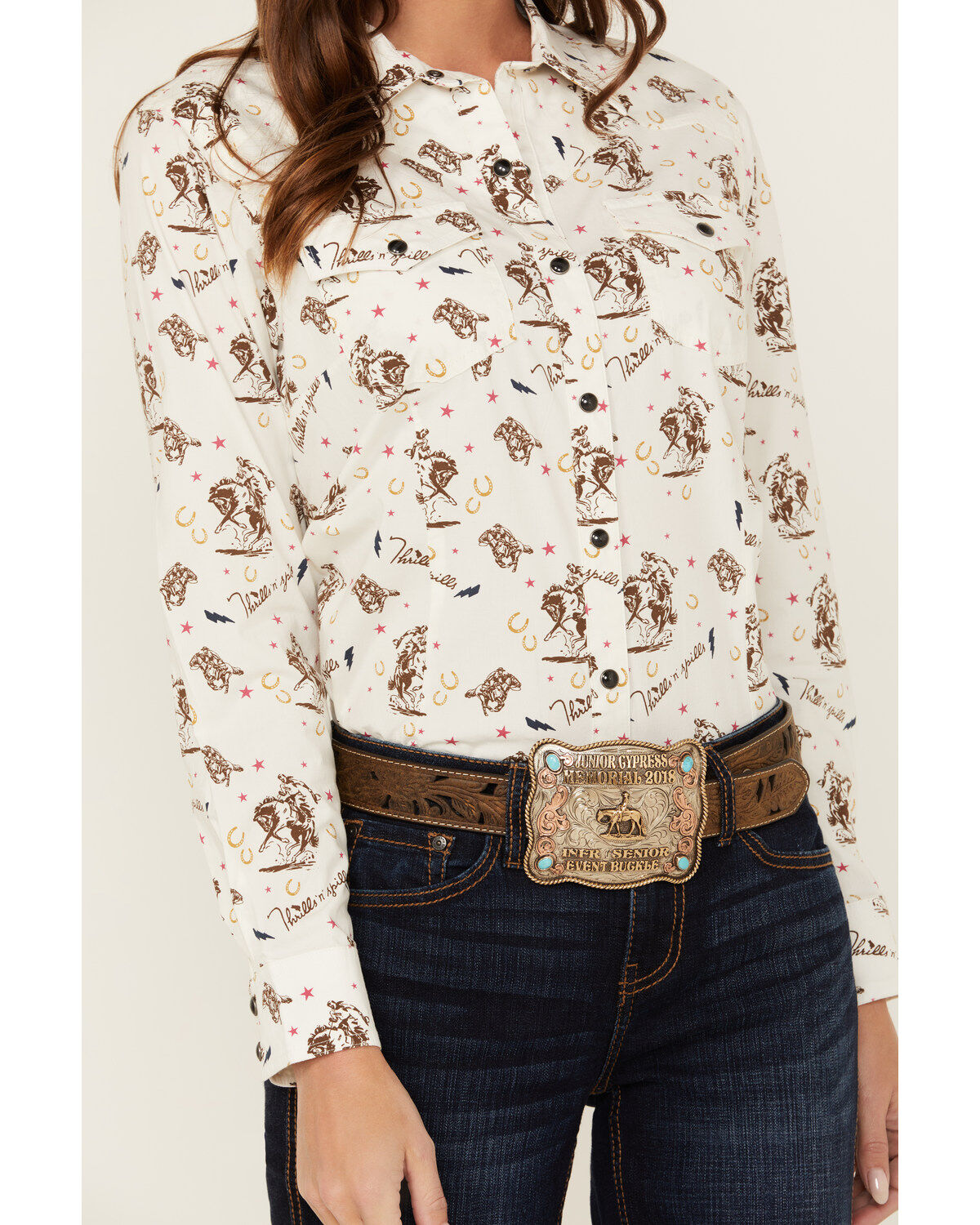 Ariat Women's Horse Print Long Sleeve Snap Western Shirt