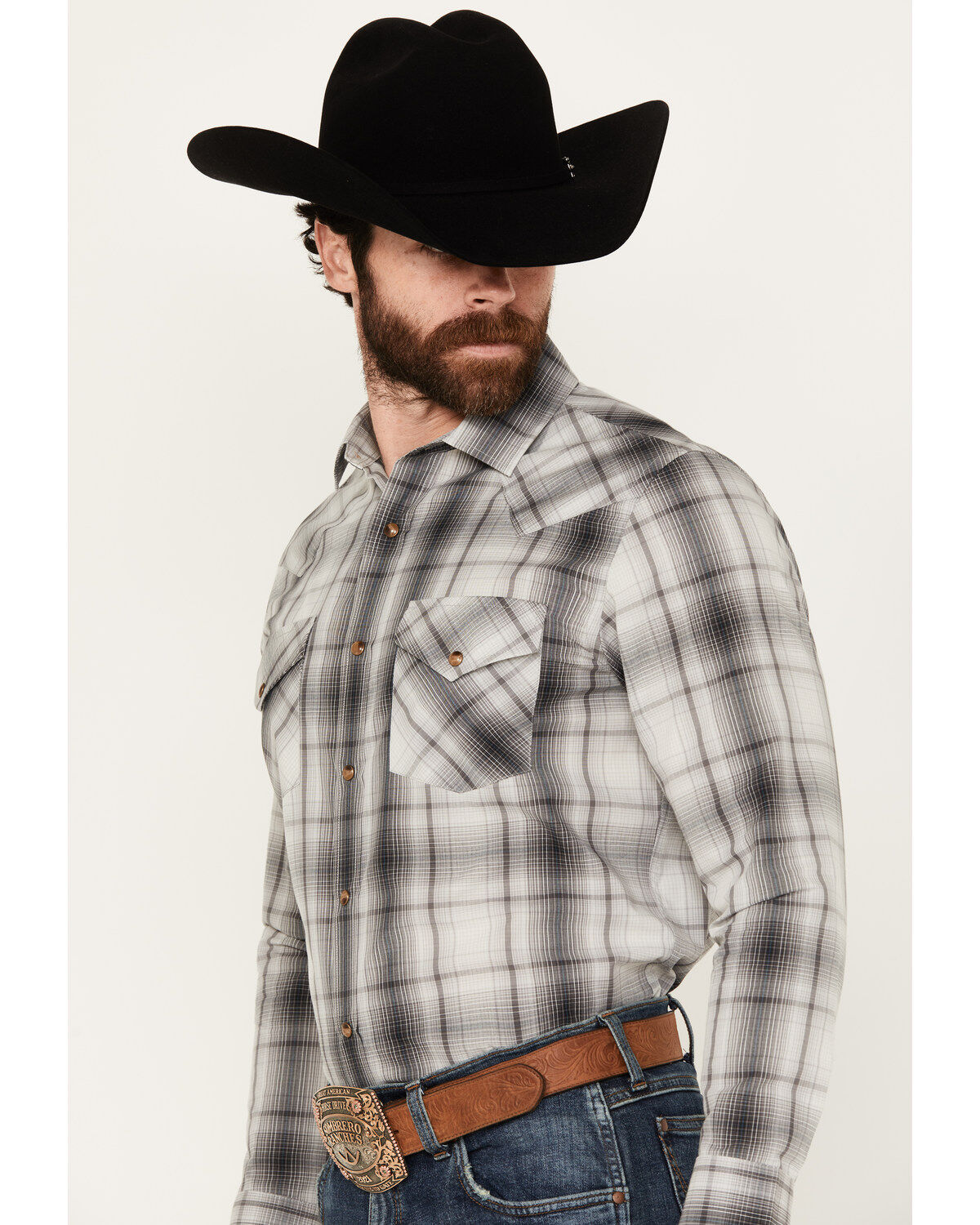 Pendleton Men's Frontier Plaid Print Long Sleeve Snap Western Shirt