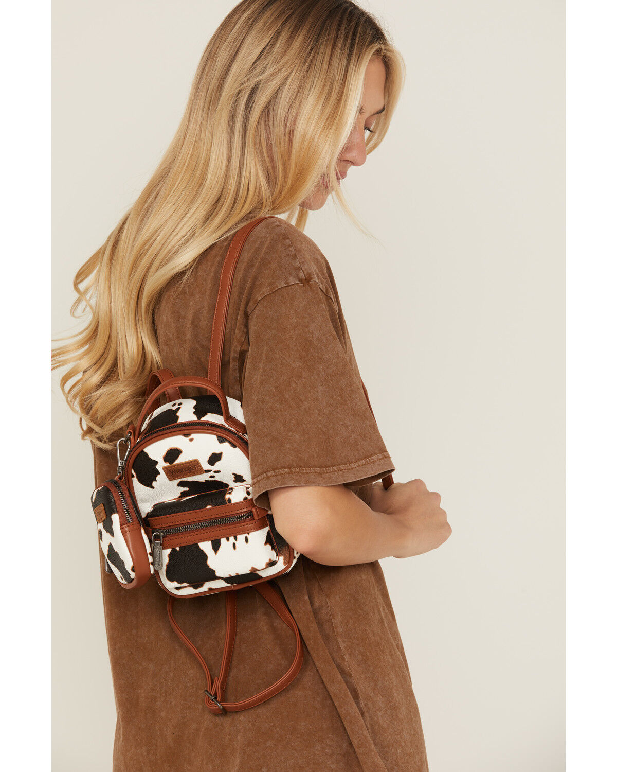 Wrangler Women's Cow Print Mini Backpack