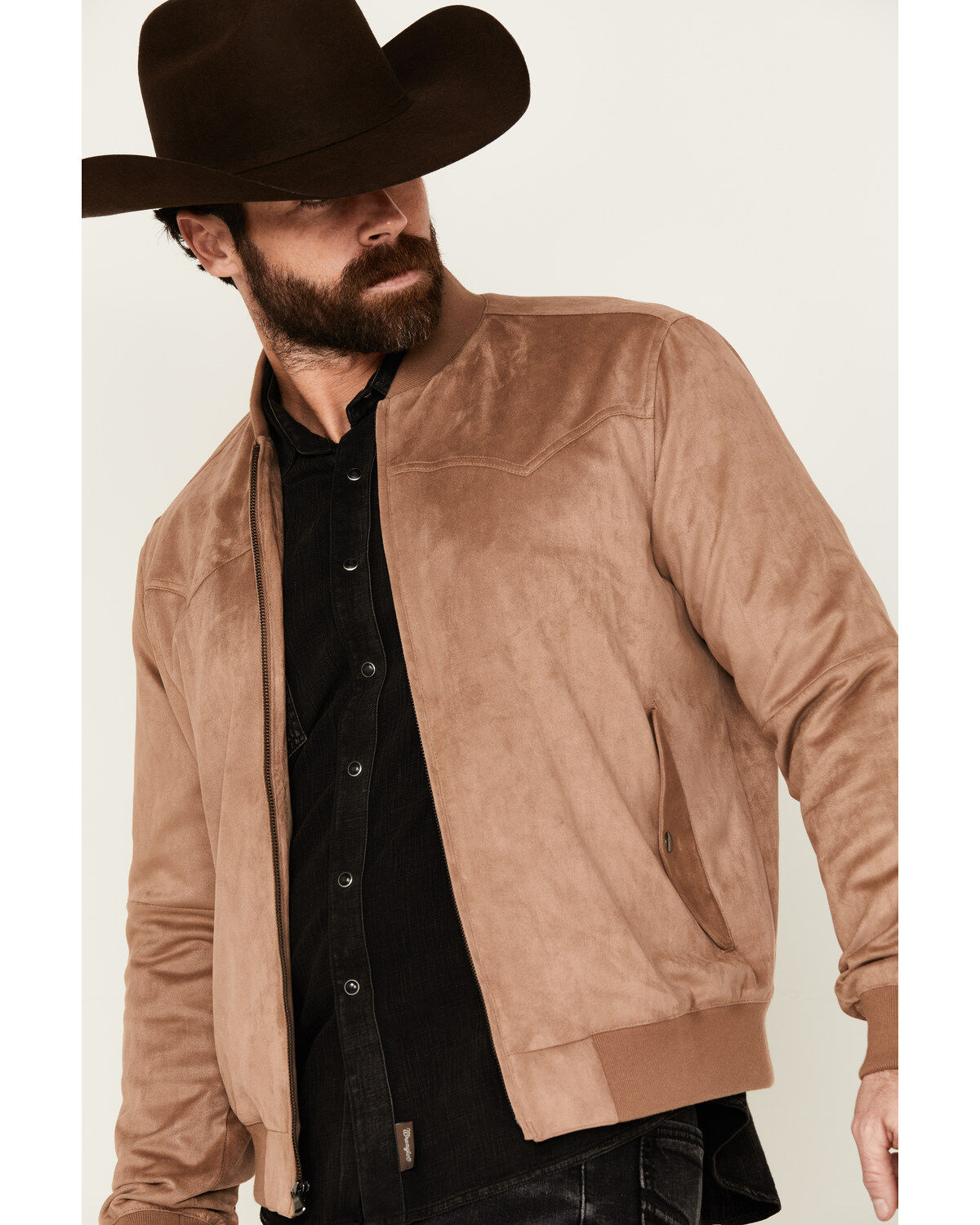 Moonshine Spirit Men's Flight Plan Faux Suede Bomber Jacket