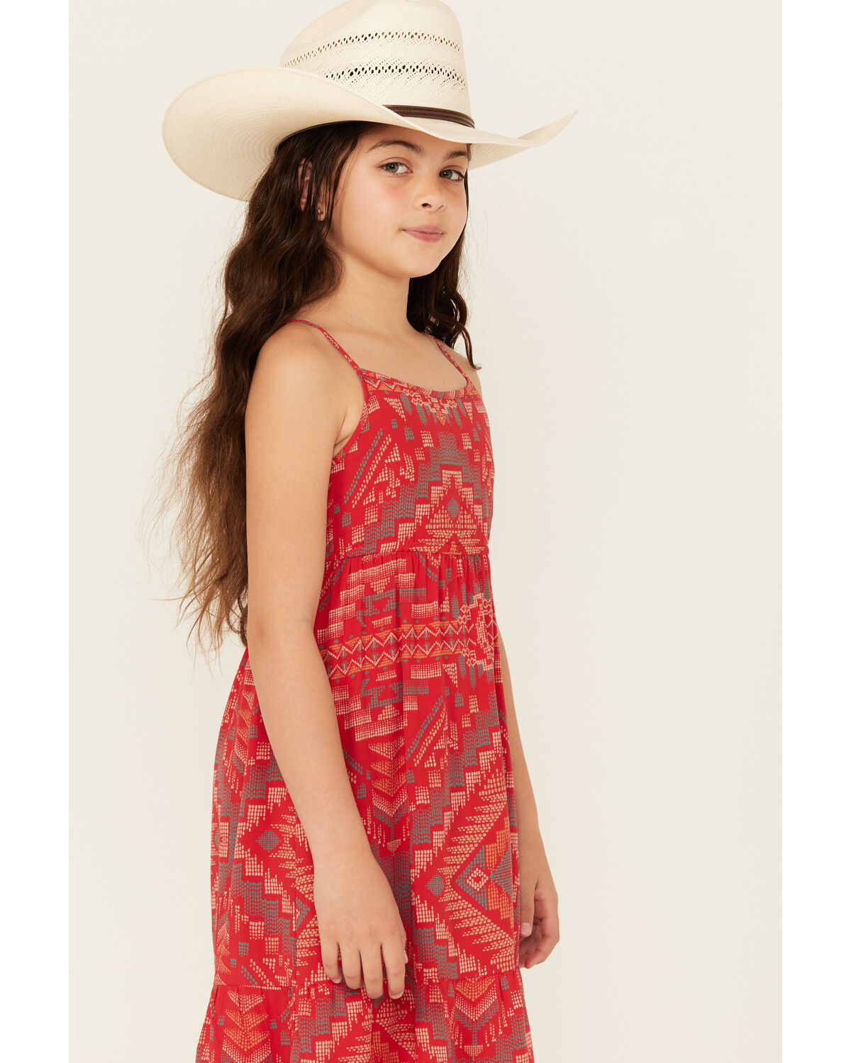 Wrangler Girls' Southwestern Print Sleeveless Maxi Dress