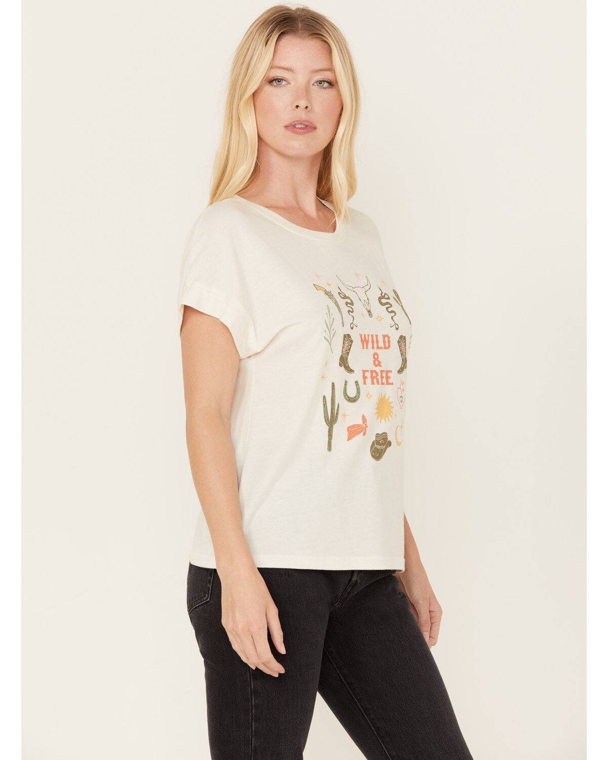 White Crow Women's Wild & Free Short Sleeve Graphic Tee