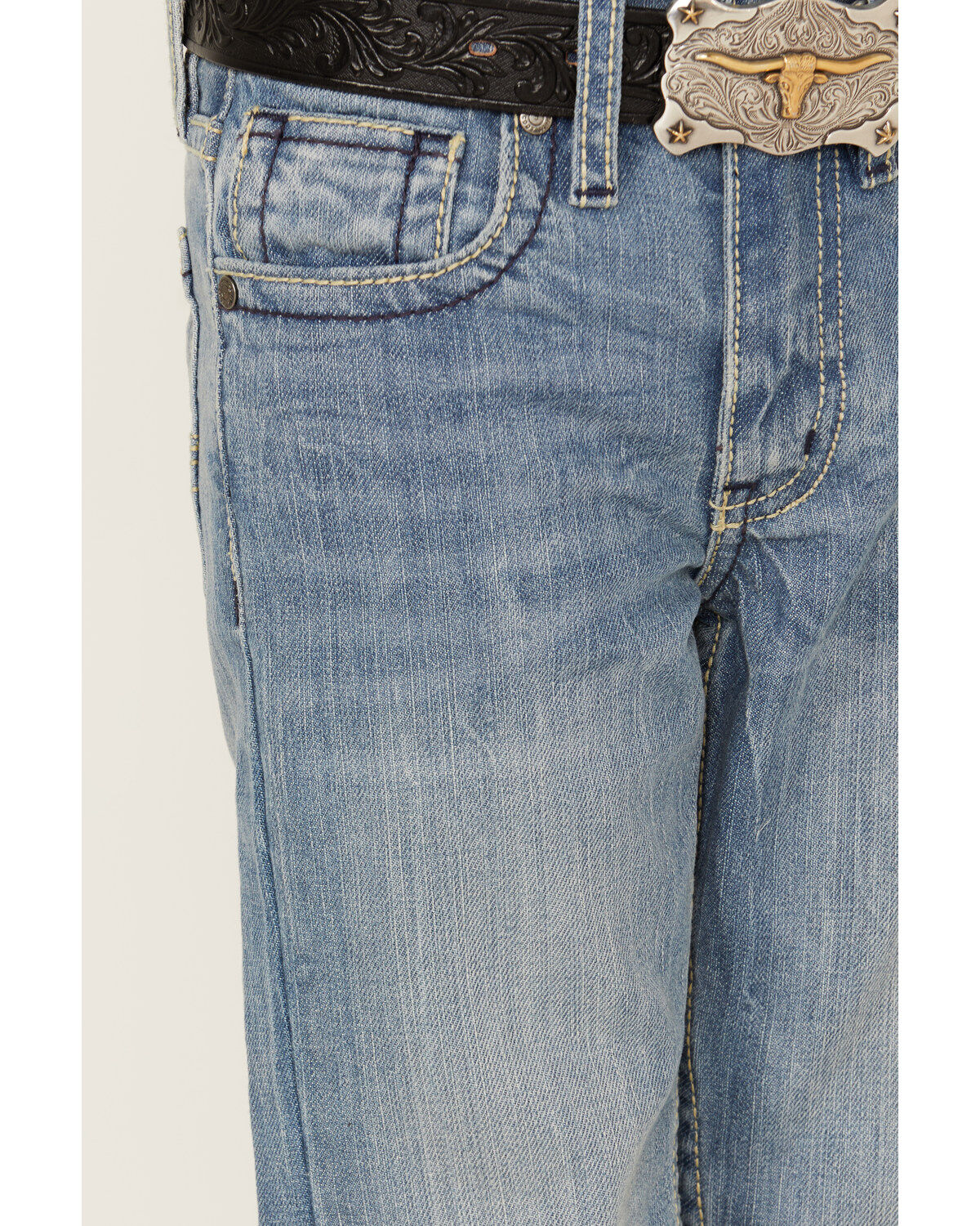 Cody James Little Boys' Cloverleaf Light Wash Slim Stretch Bootcut Jeans