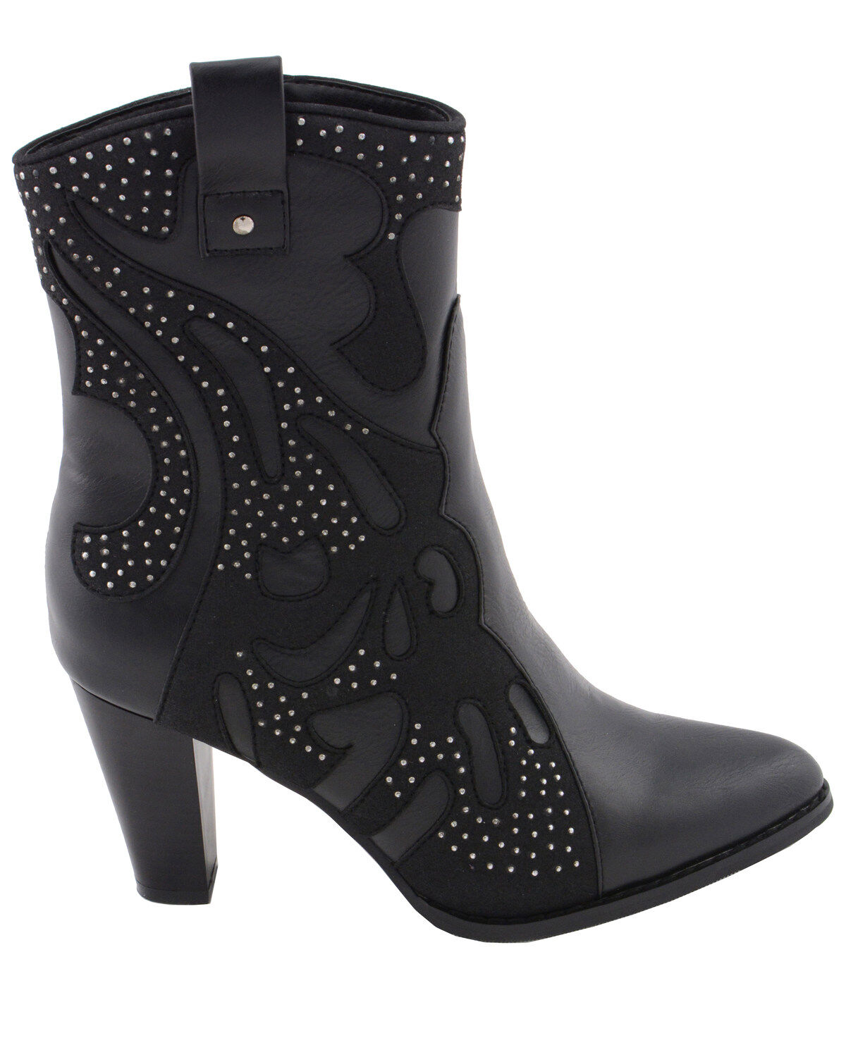 Milwaukee Leather Women's Studded Overlay Western Boots - Round Toe