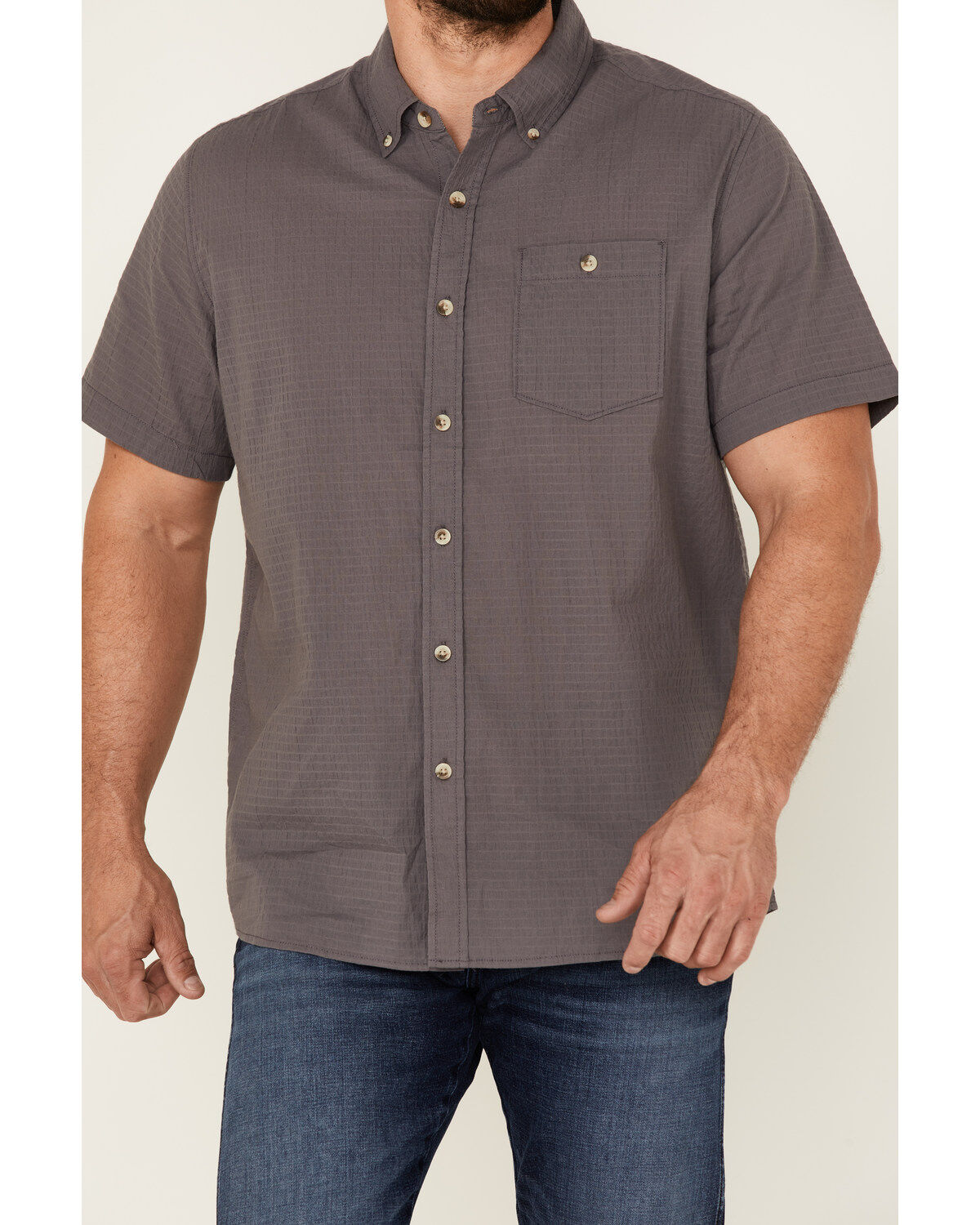 North River Men's Seersucker Short Sleeve Button Down Western Shirt