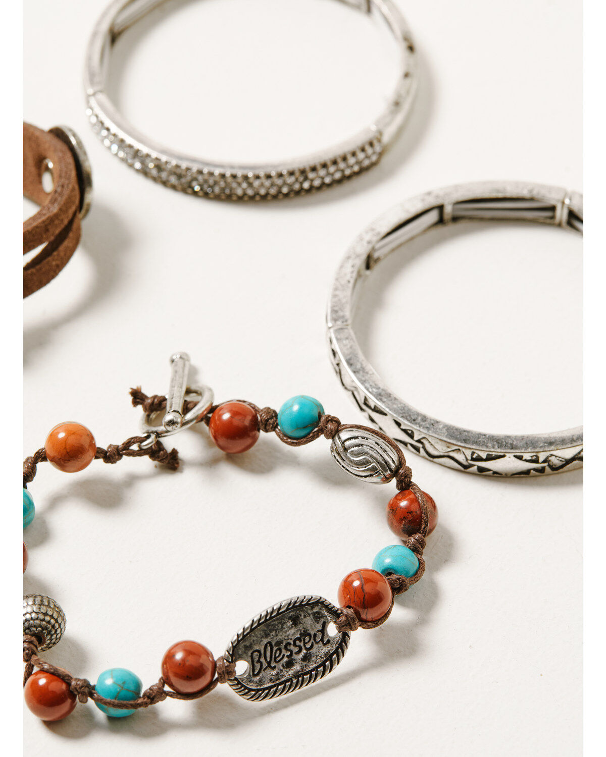 Shyanne Women's Canyon Sunset Turquoise Bangle Bracelet 4-Piece Set