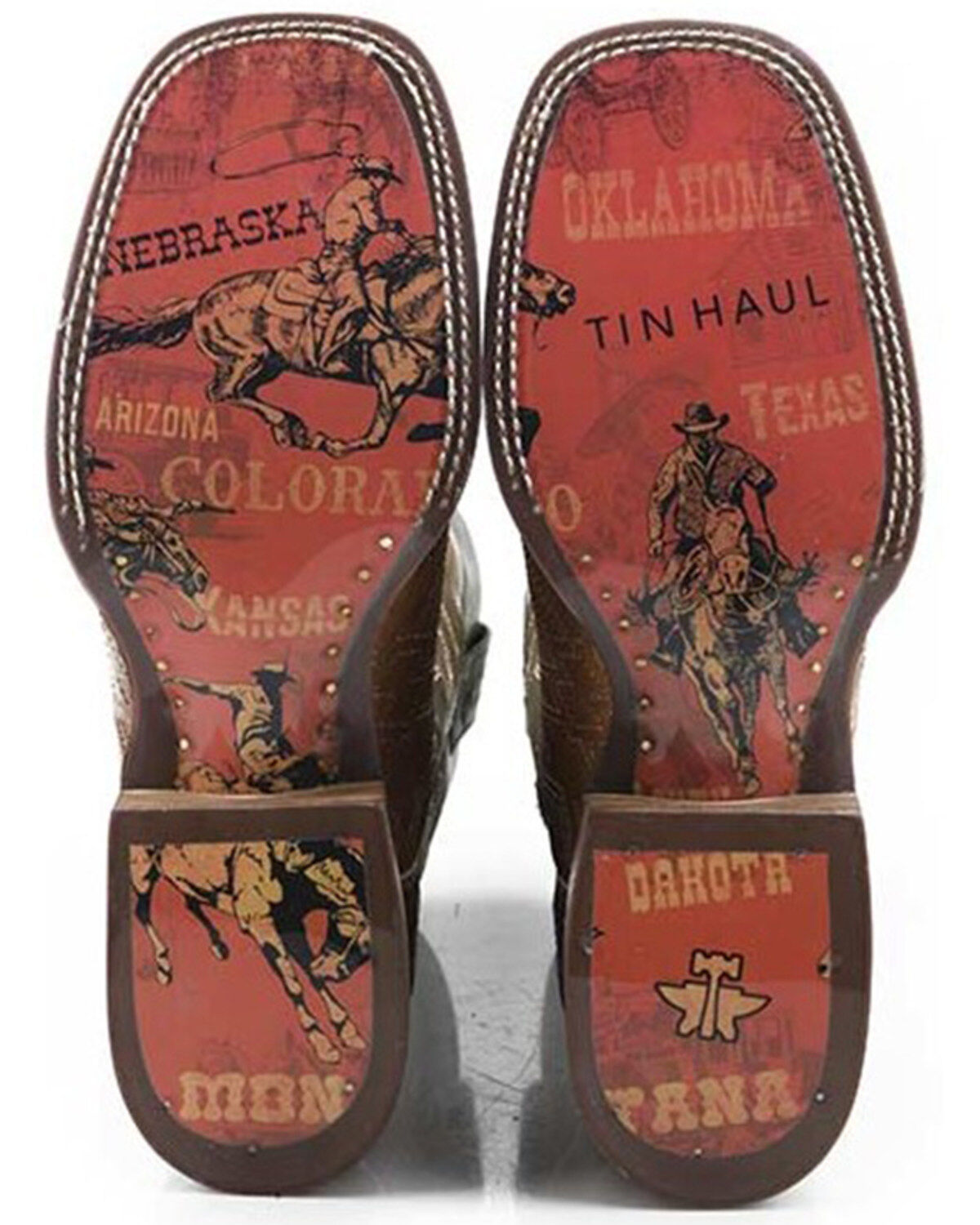 Tin Haul Men's I'm In Stitches Cowboy Heritage Western Boots - Broad Square Toe