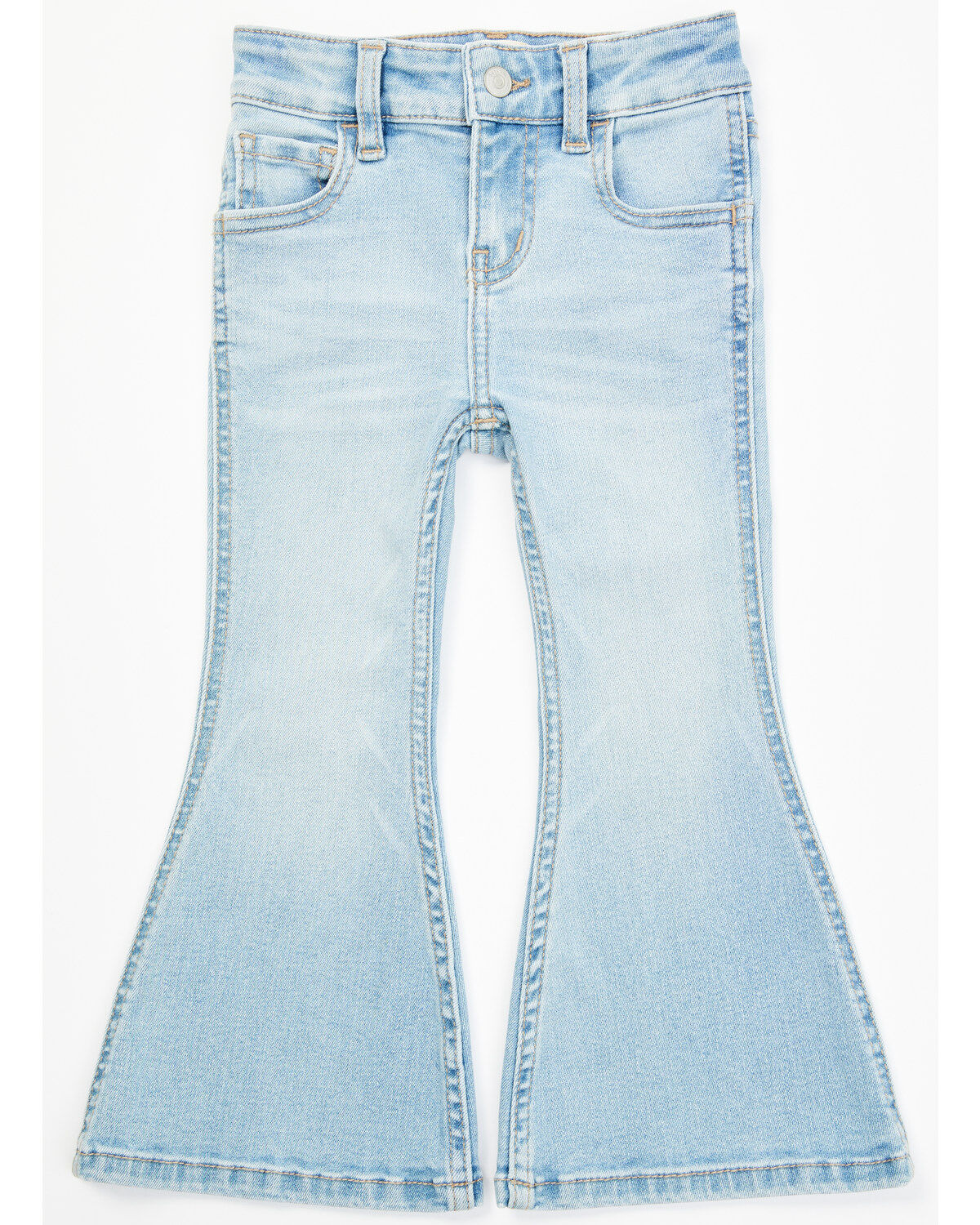 Shyanne Toddler Girls' Floral Embroidered Light Wash Flare Stretch Denim Jeans