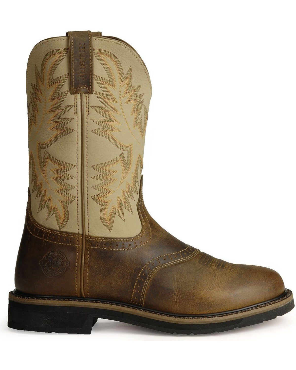 Justin Men's Stampede Superintendent Crème Work Boots - Round Soft Toe