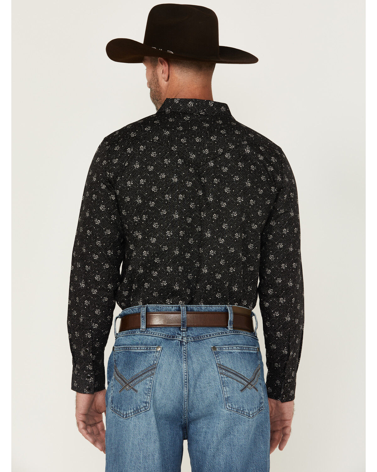 Cody James Men's Saddle Peak Floral Print Long Sleeve Snap Western Shirt