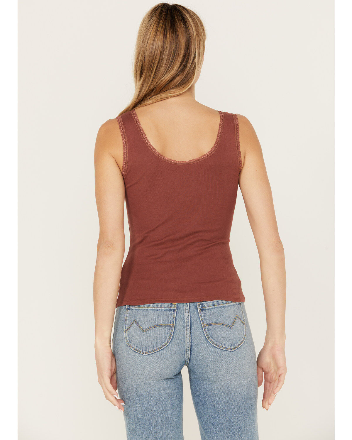 Bandit Women's Country Rose Lace Trim Graphic Tank